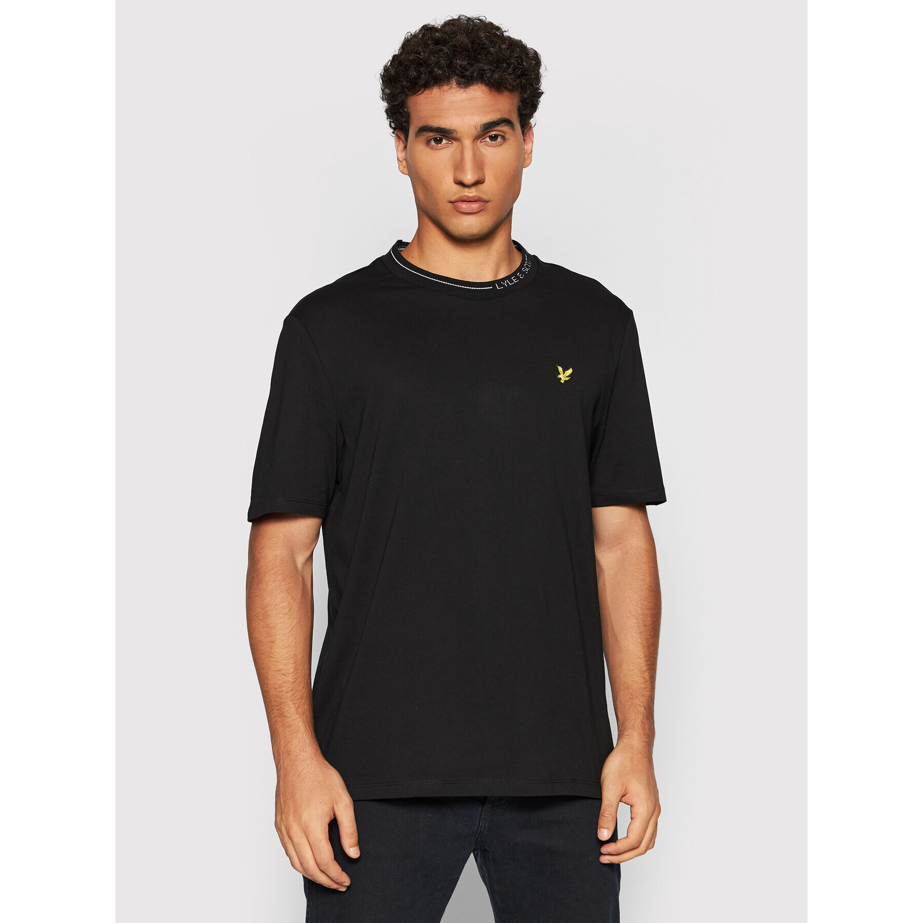 Lyle & Scott Póló Branded Ringer TS1357V Fekete Relaxed Fit - Pepit.hu