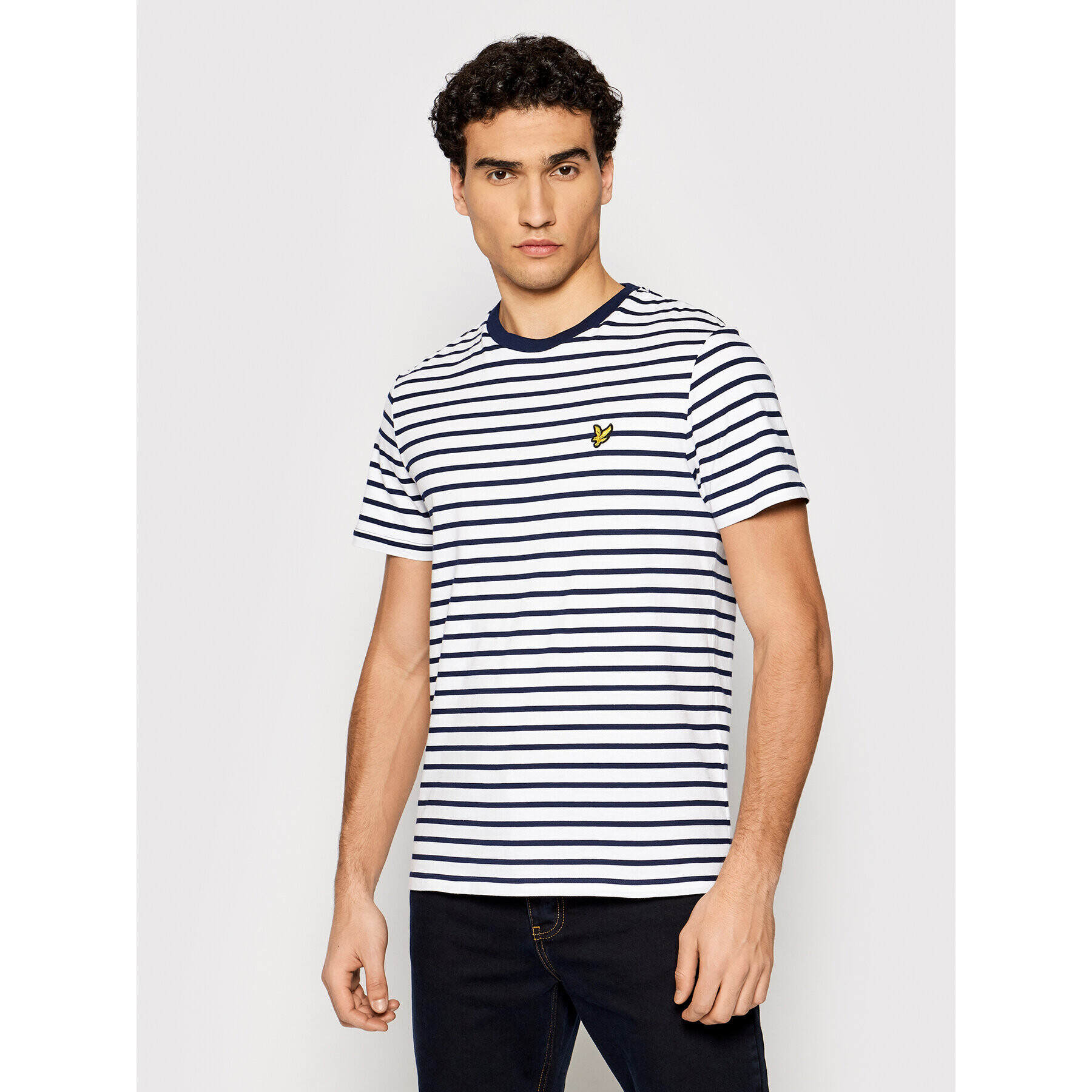 Lyle & Scott Póló Breton Stripe TS508VB Fehér Regular Fit - Pepit.hu