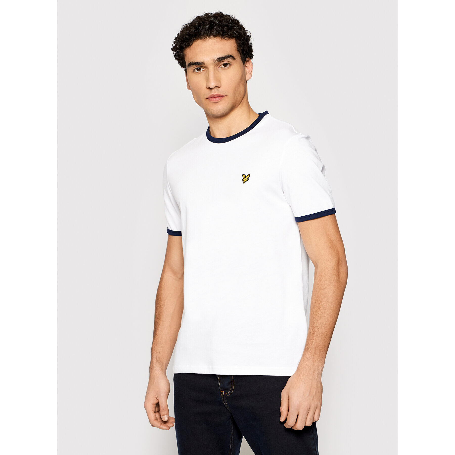 Lyle & Scott Póló Ringer TS705V Fehér Regular Fit - Pepit.hu