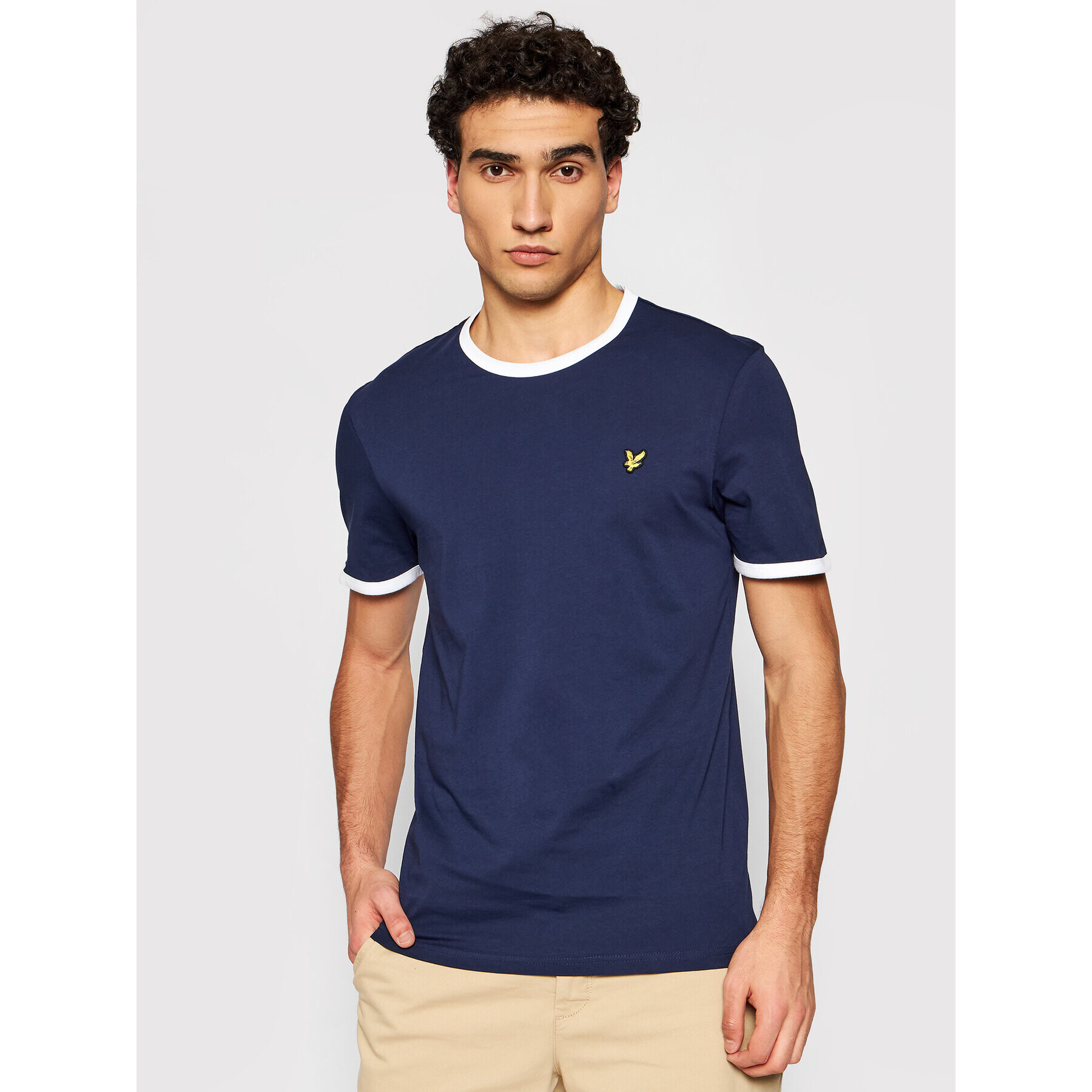 Lyle & Scott Póló Ringer TS705V Sötétkék Regular Fit - Pepit.hu