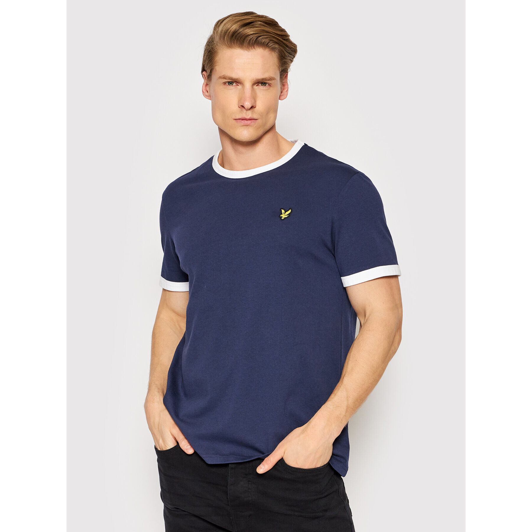 Lyle & Scott Póló Ringer TS705VOG Sötétkék Regular Fit - Pepit.hu