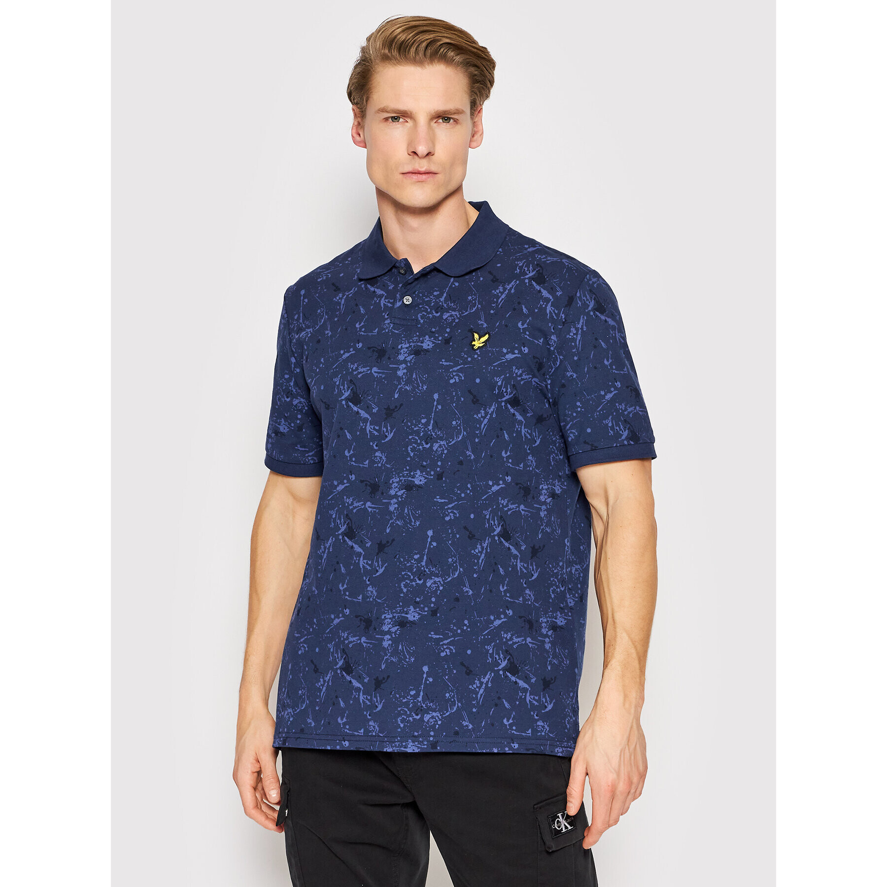 Lyle & Scott Pólóing Splatter Print SP1608V Sötétkék Relaxed Fit - Pepit.hu