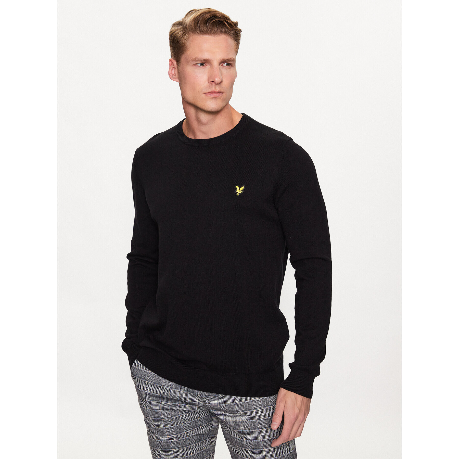 Lyle & Scott Pulóver Cotton Crew Neck Jumper KN821V Fekete Regular Fit - Pepit.hu