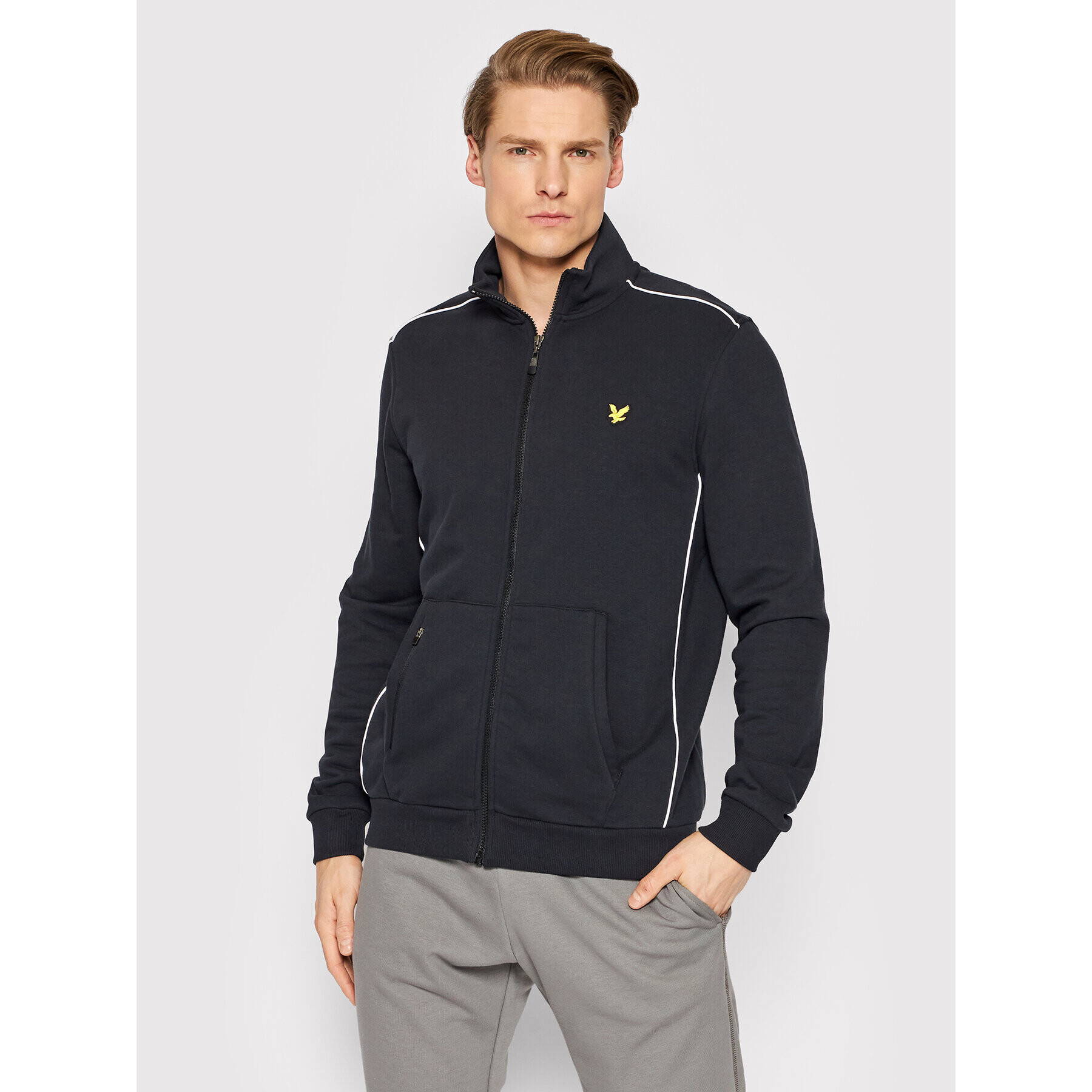 Lyle & Scott Pulóver Track ML1580OGSP Fekete Regular Fit - Pepit.hu