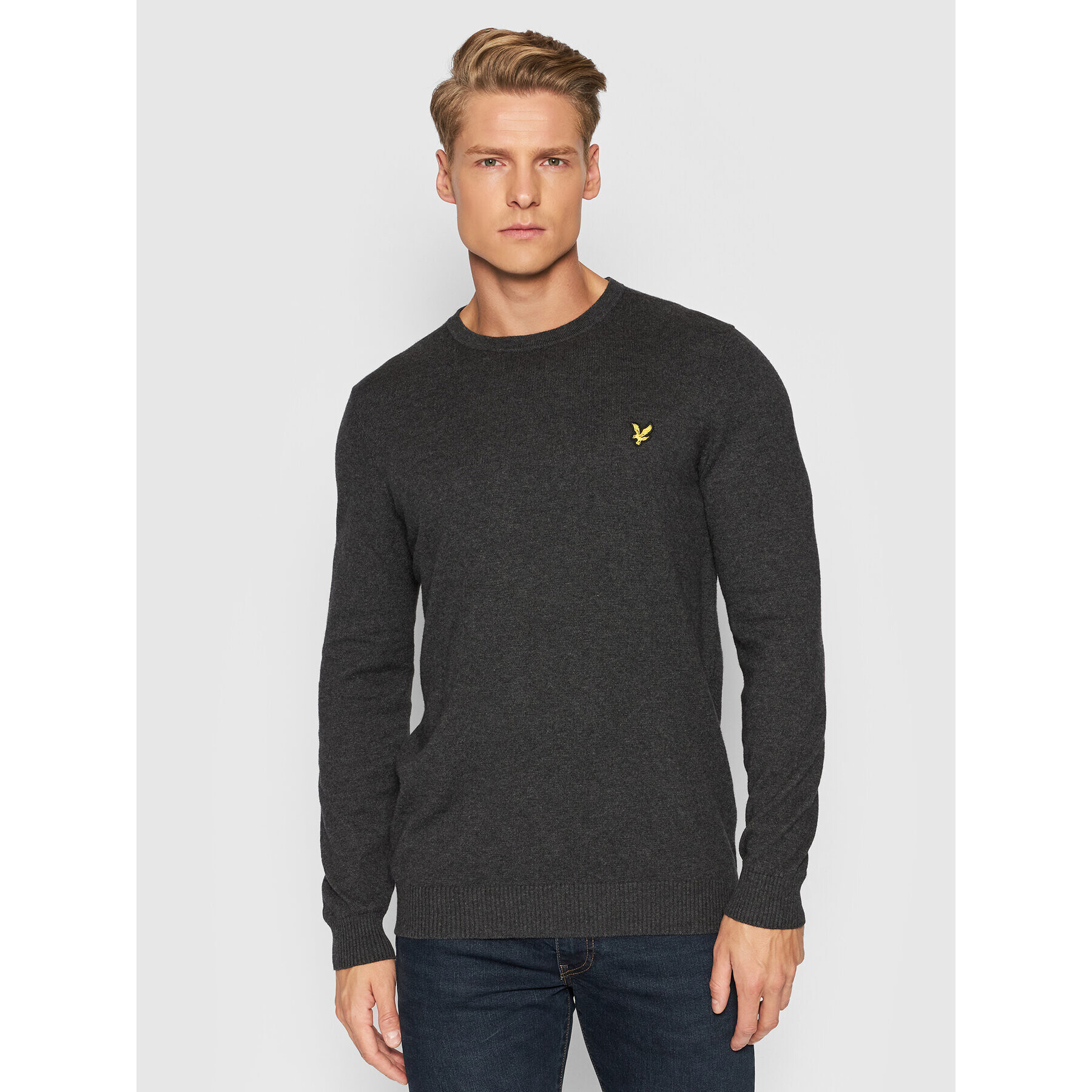 Lyle & Scott Sweater Crew KN400VC Szürke Regular Fit - Pepit.hu