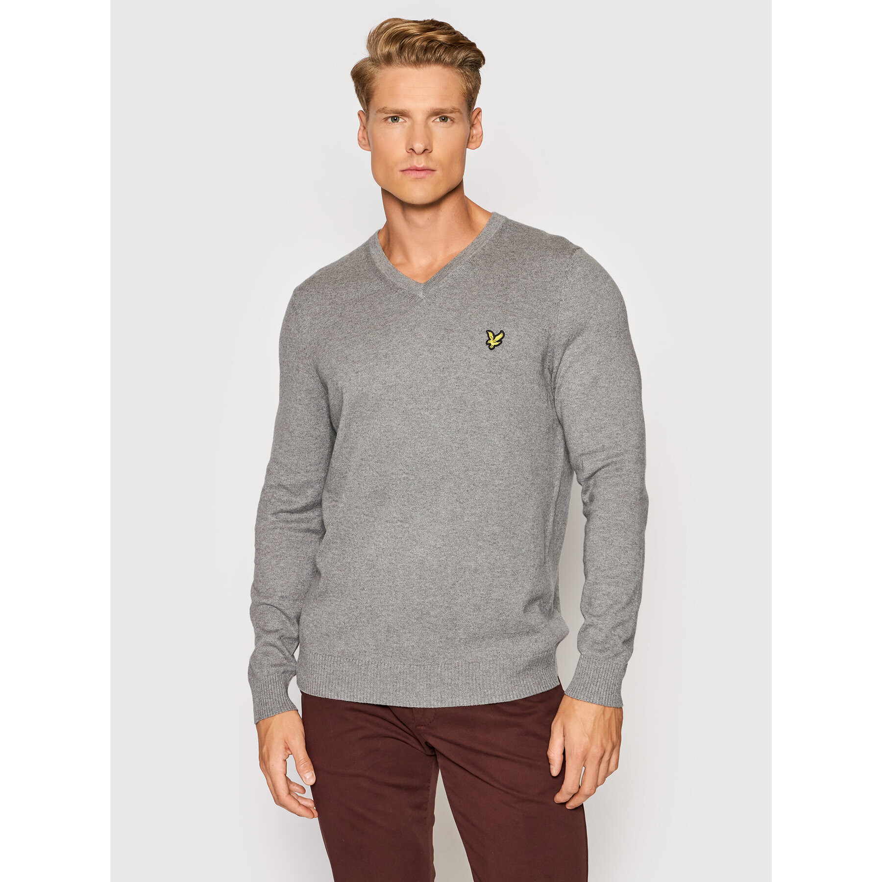 Lyle & Scott Sweater KN401VC Szürke Slim Fit - Pepit.hu