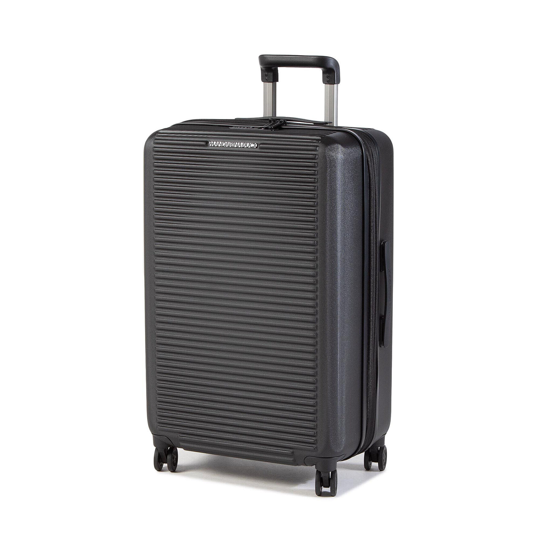 Mandarina Duck Közepes keményfedelű bőrönd Tank Case P10FSV23651 Fekete - Pepit.hu