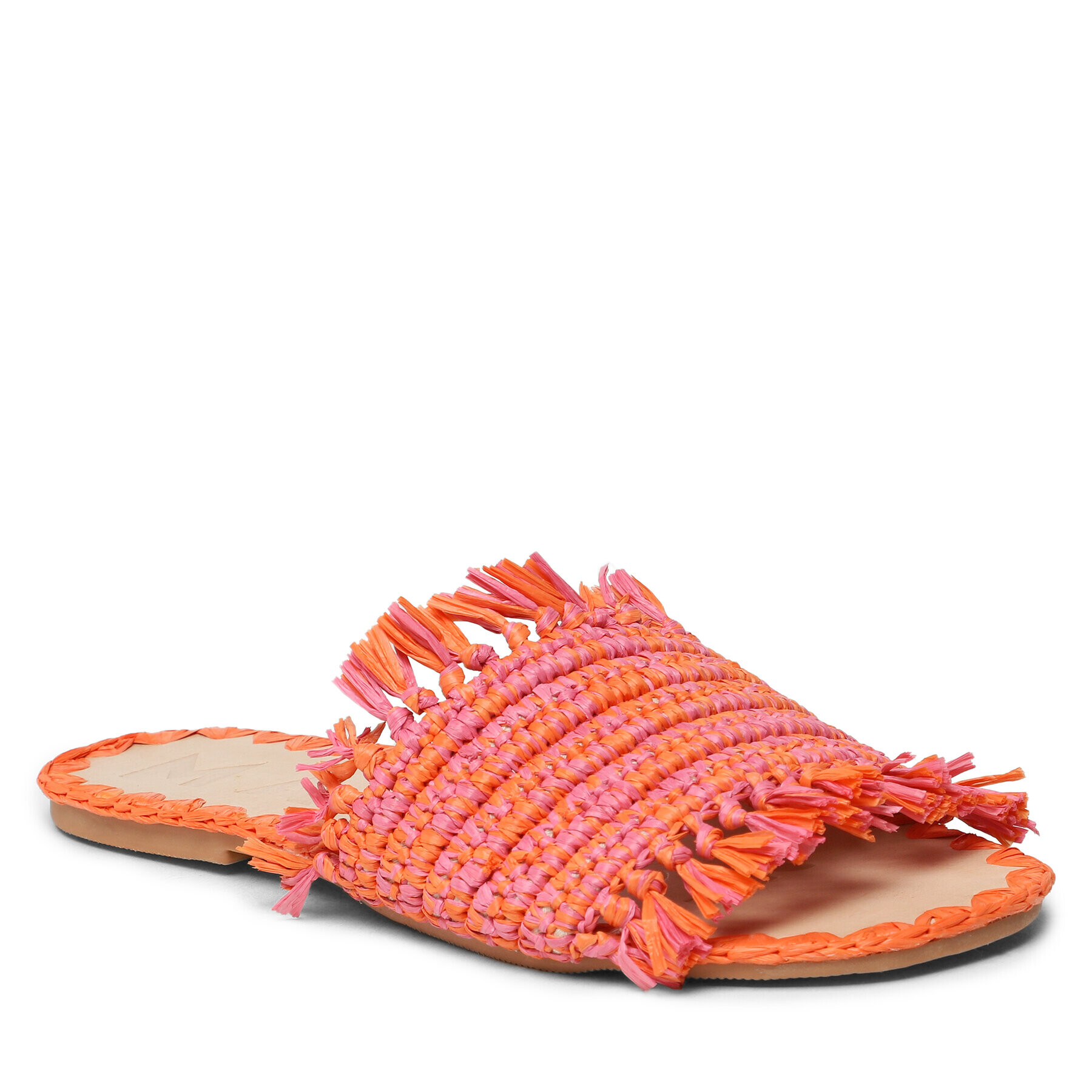 Manebi Papucs Fringed Knots Raffia Leather Sandals V 3.2 Y0 Rózsaszín - Pepit.hu