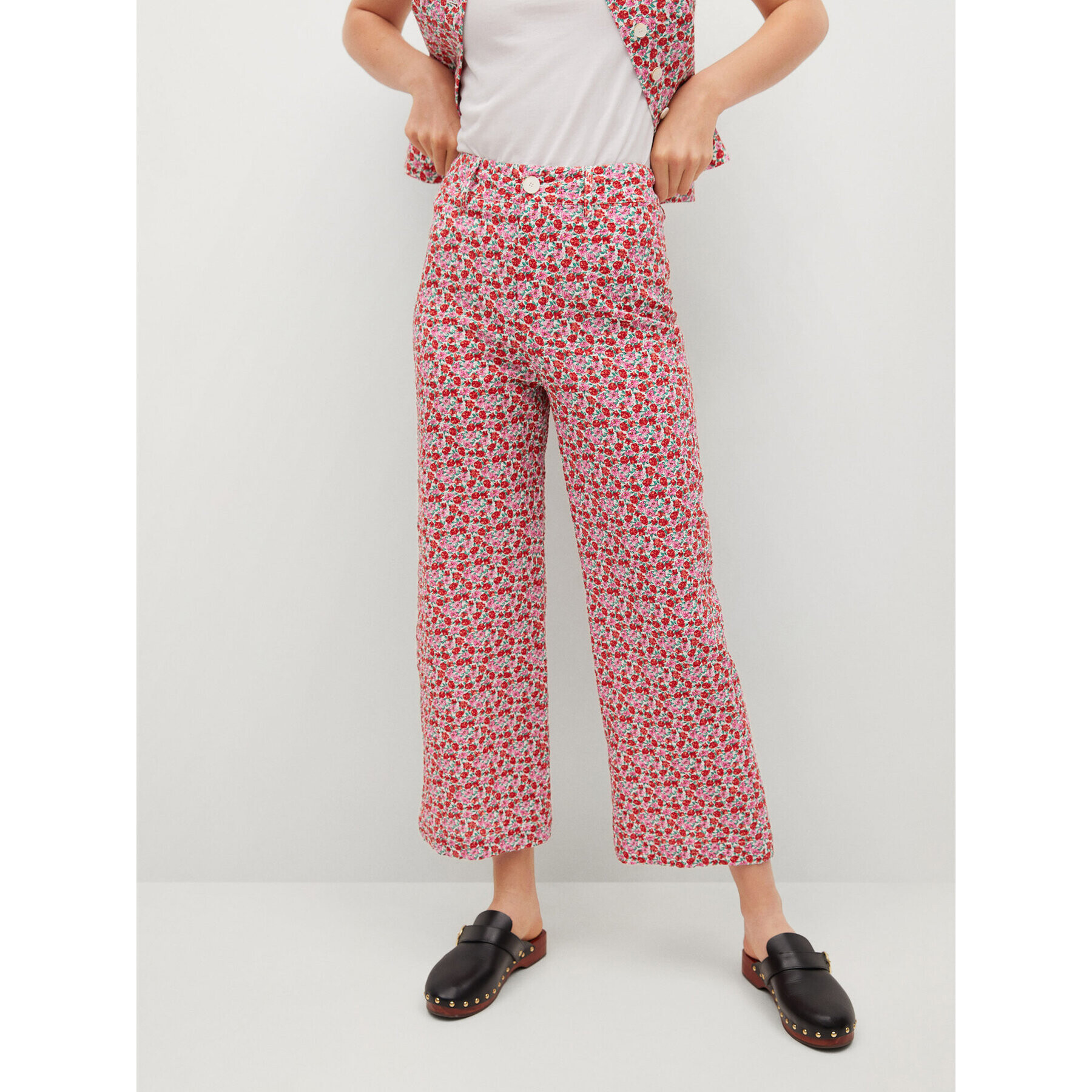 Mango Culotte nadrág Simone 17092021 Rózsaszín Relaxed Fit - Pepit.hu