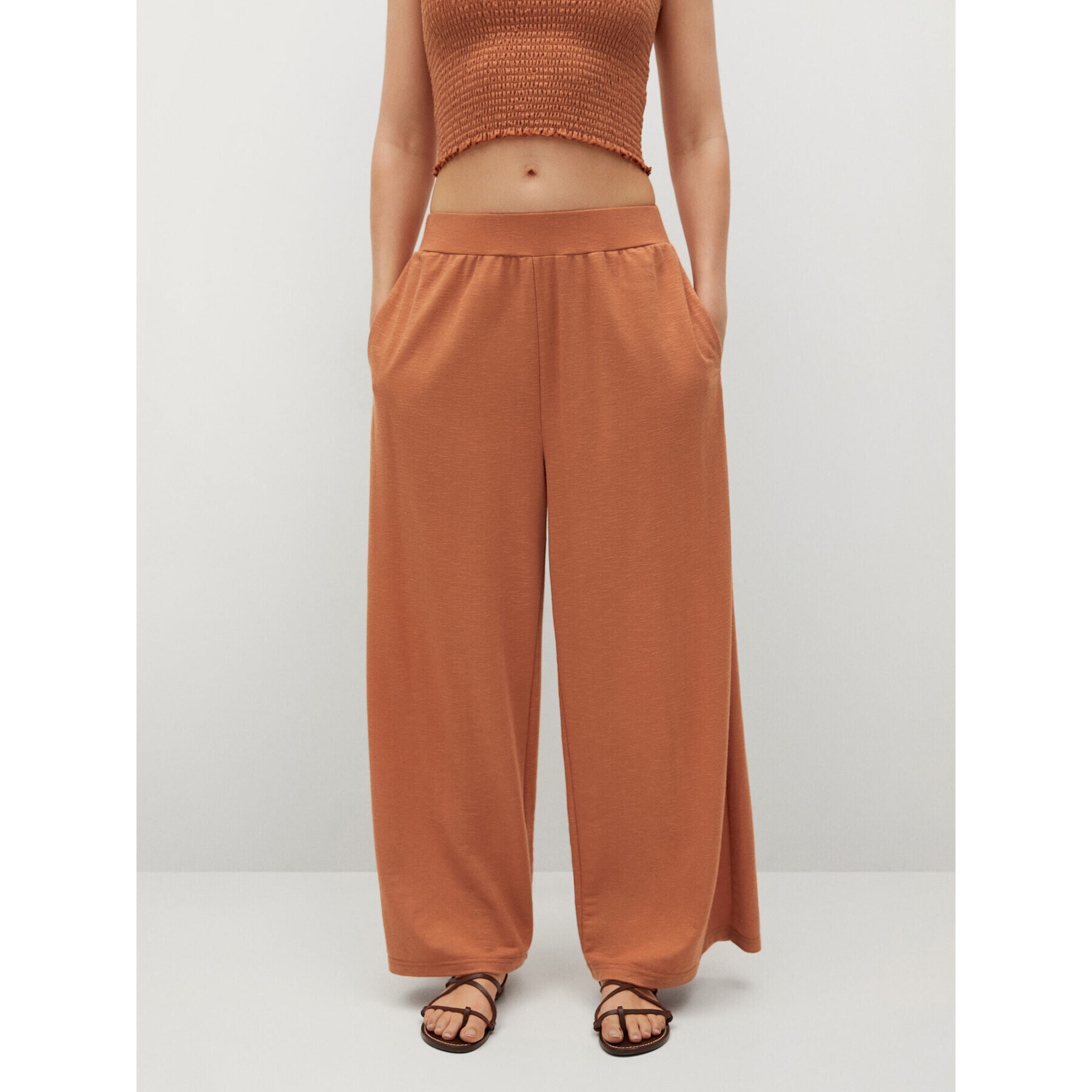 Mango Culotte nadrág Tamara 17090142 Barna Relaxed Fit - Pepit.hu