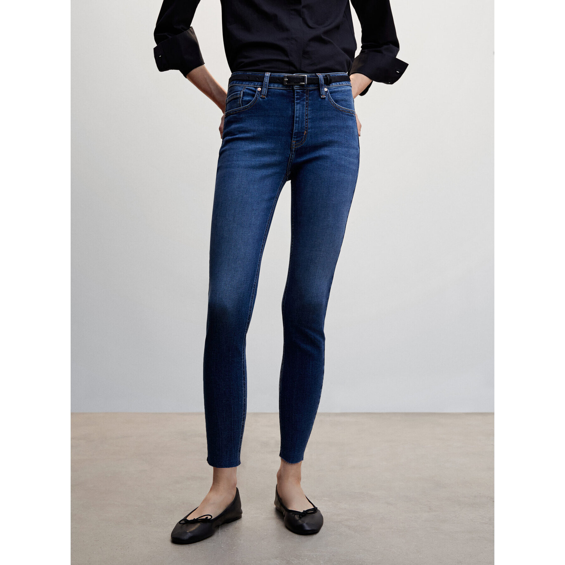 Mango Farmer Isa 47010774 Kék Skinny Fit - Pepit.hu