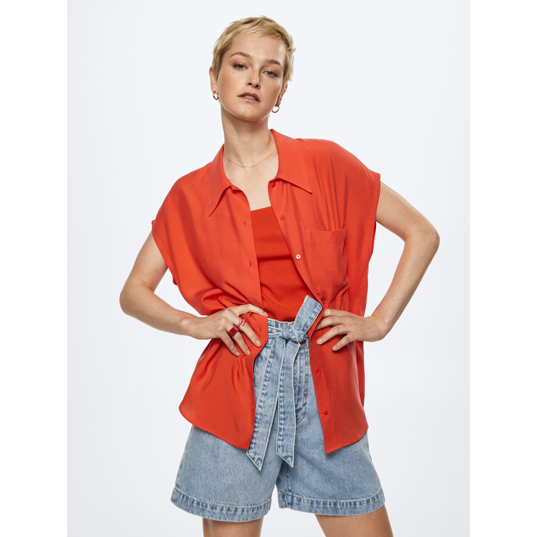 Mango Ing Lim 27097881 Piros Oversize - Pepit.hu