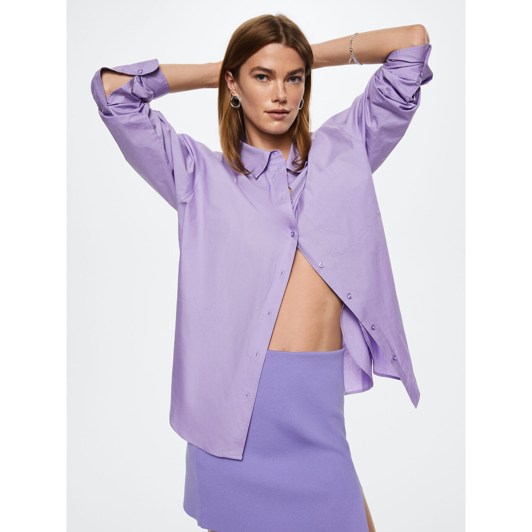 Mango Ing Regu 37022506 Lila Oversize - Pepit.hu