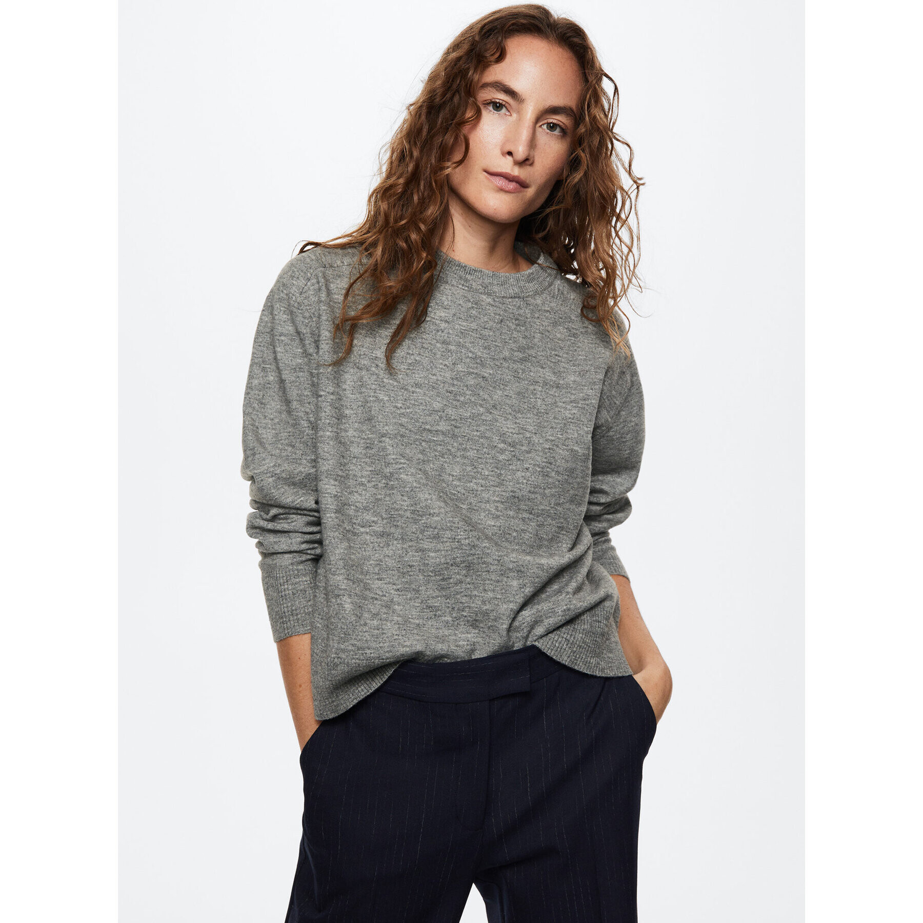 Mango Sweater Canada 37006311 Szürke Relaxed Fit - Pepit.hu