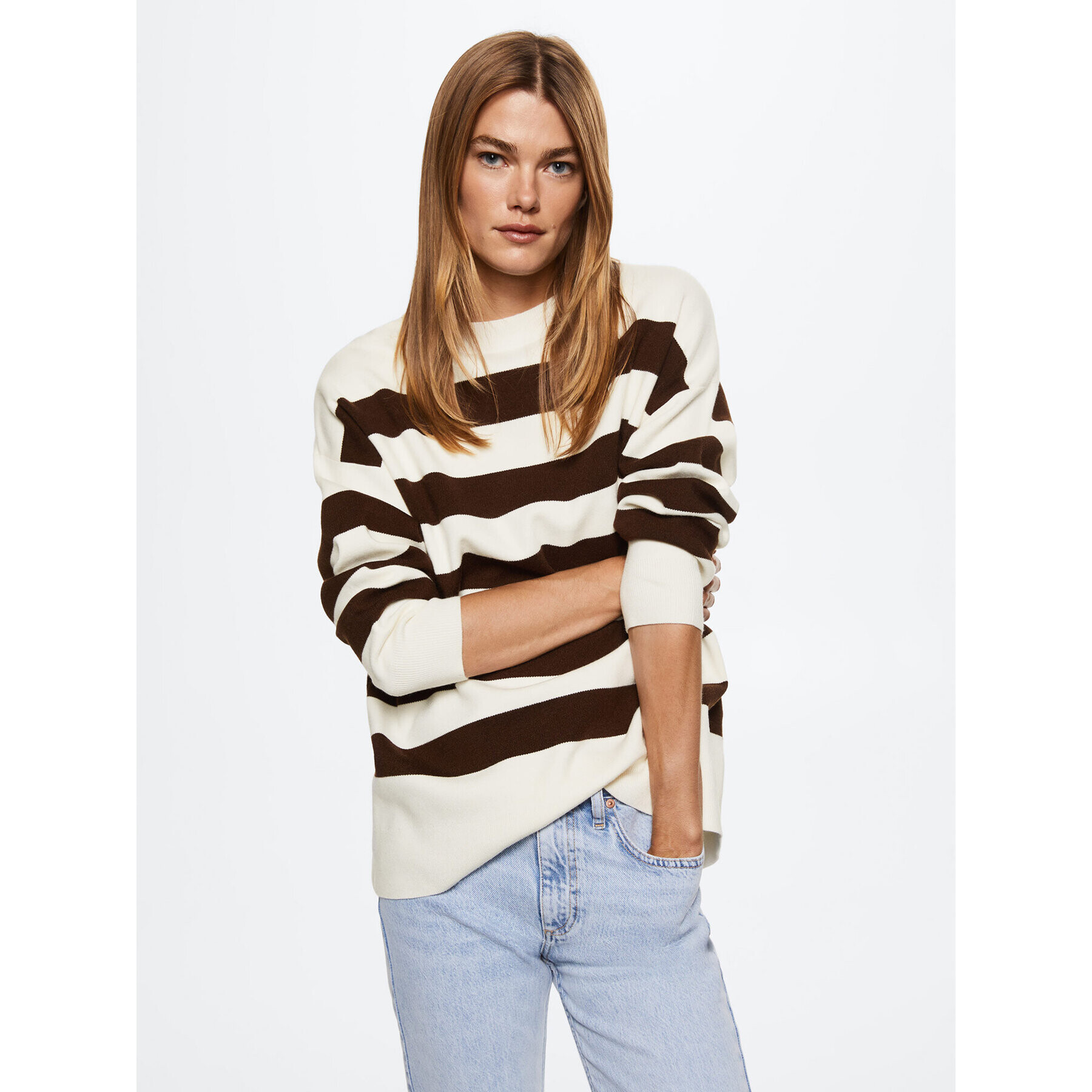 Mango Sweater Lotusr 37013849 Bézs Oversize - Pepit.hu