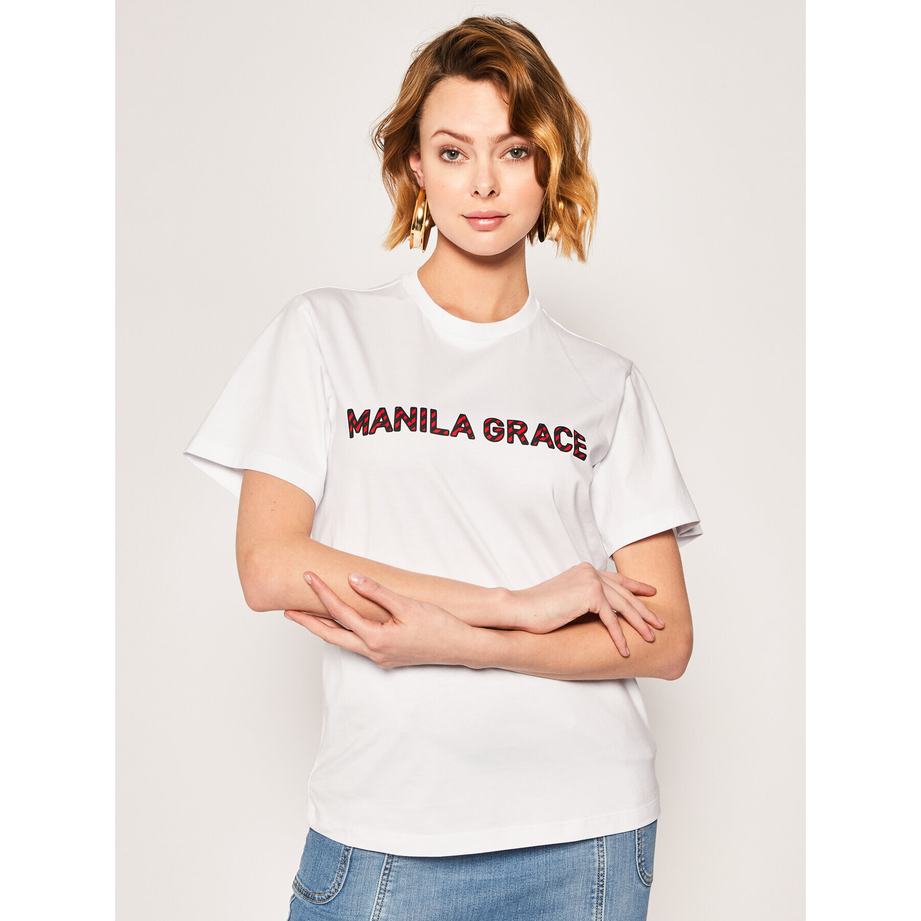 Manila Grace Póló T169CU Fehér Regular Fit - Pepit.hu