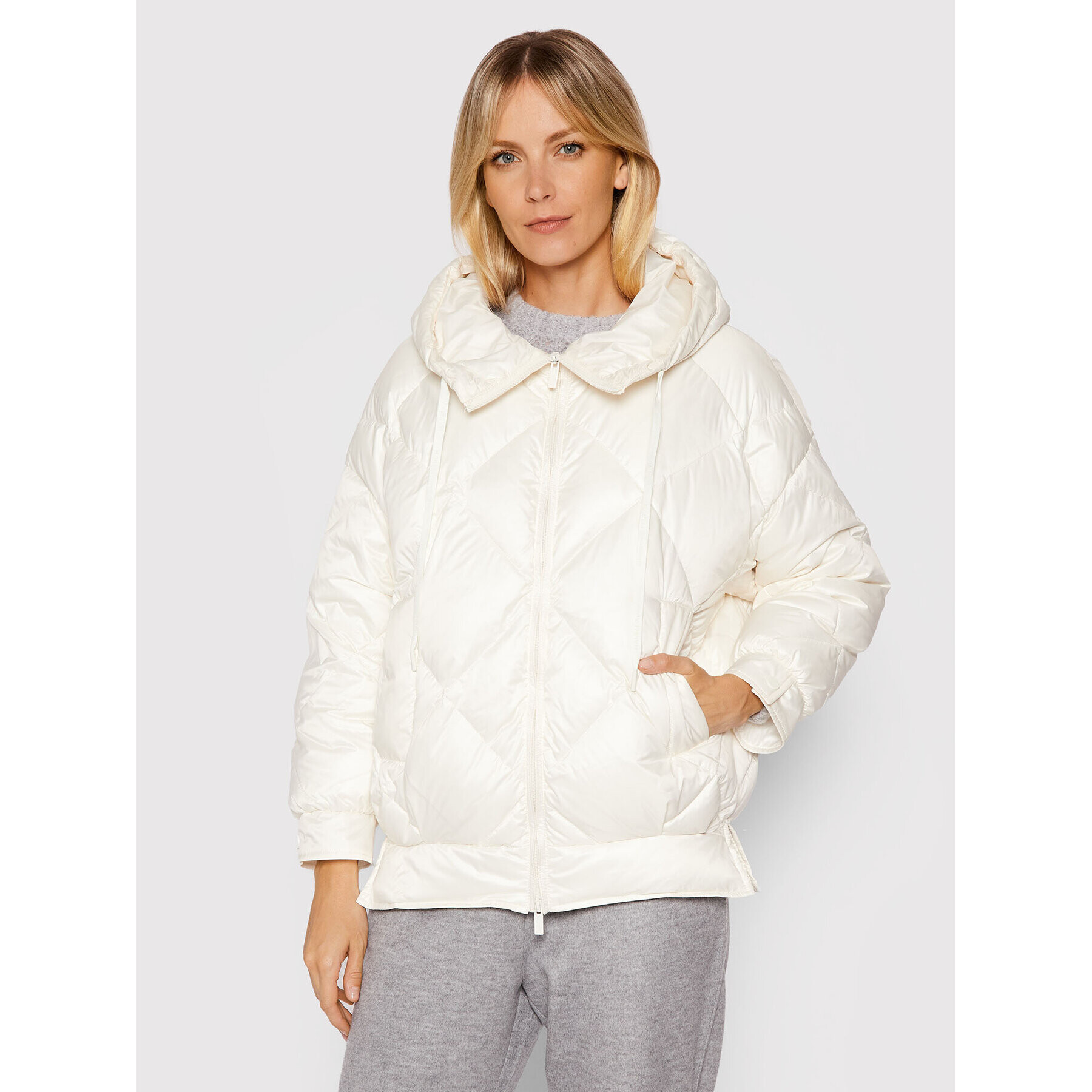 Marella Pehelykabát Ovale 34860419 Fehér Relaxed Fit - Pepit.hu