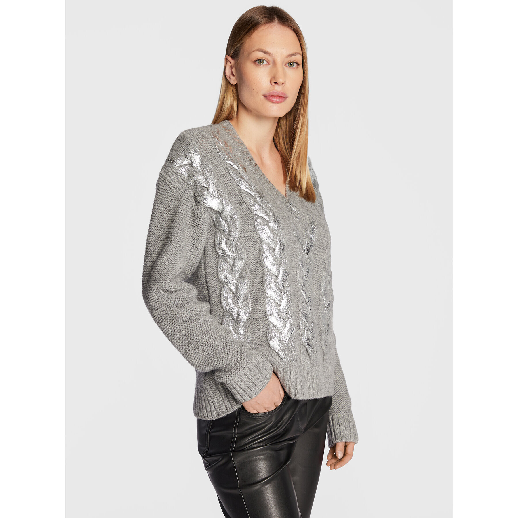 Marella Sweater Iser 33661627 Szürke Relaxed Fit - Pepit.hu