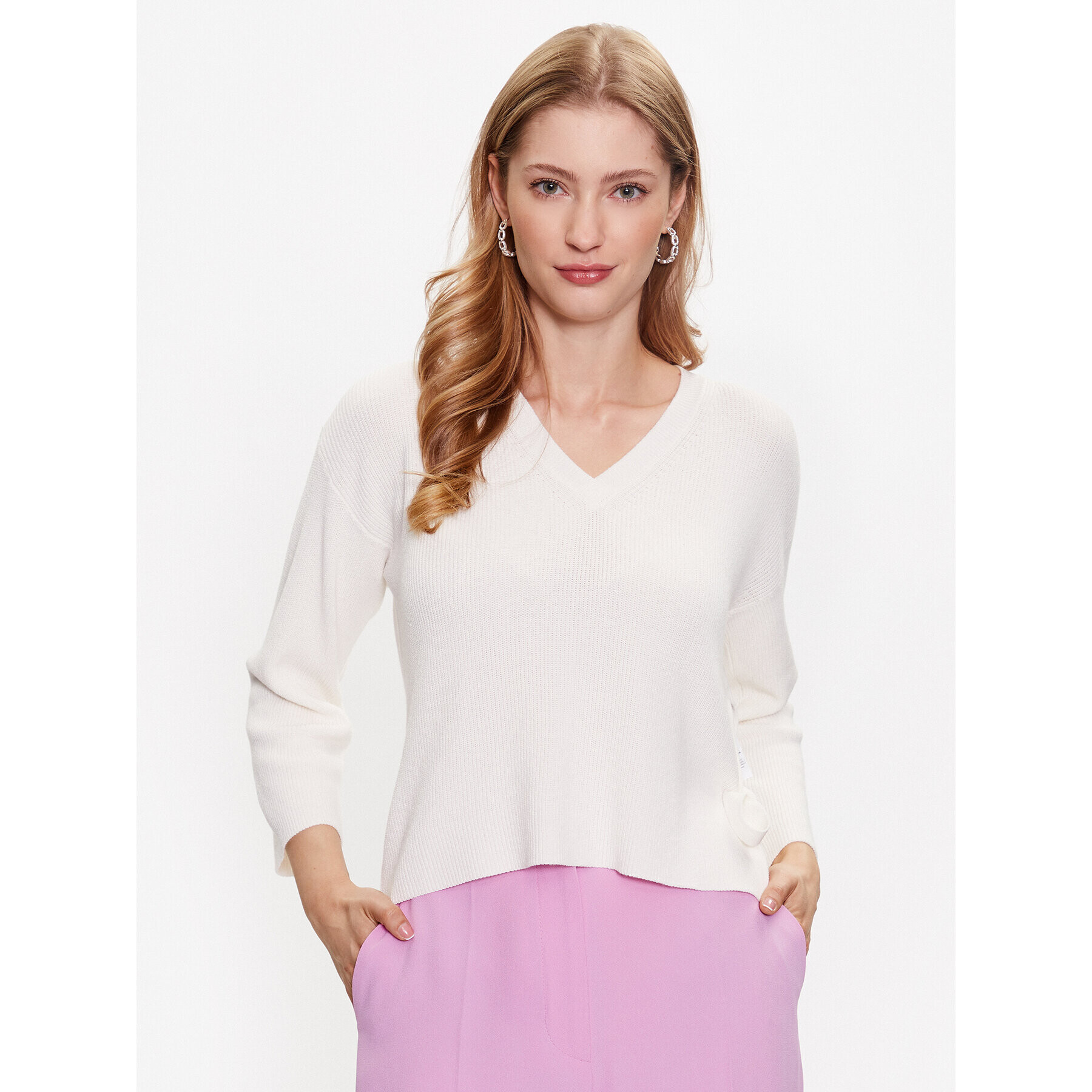 Marella Sweater Liceo 2333611035 Fehér Regular Fit - Pepit.hu