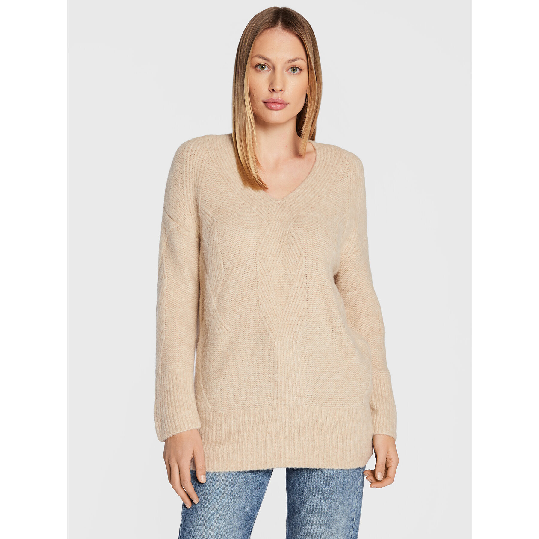 Marella Sweater Maglia 33661927 Bézs Relaxed Fit - Pepit.hu