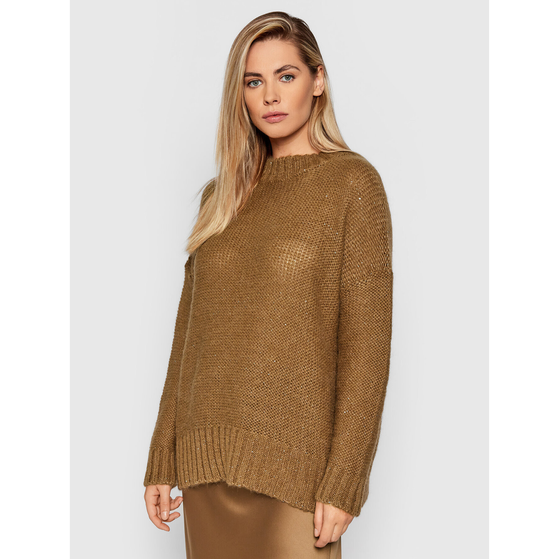 Marella Sweater Saigon 33662019 Barna Oversize - Pepit.hu