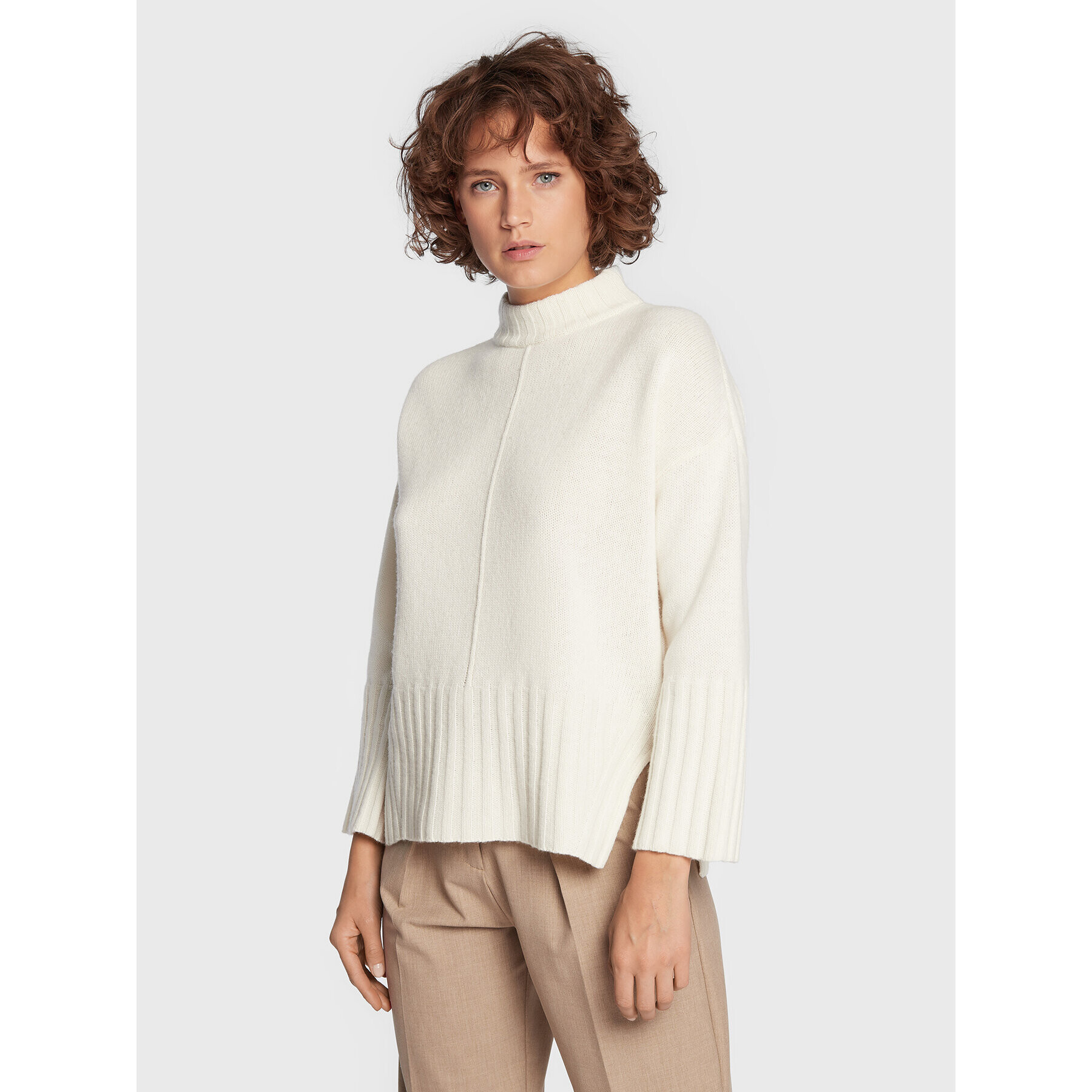 Marella Sweater Vadet 33661829 Bézs Oversize - Pepit.hu