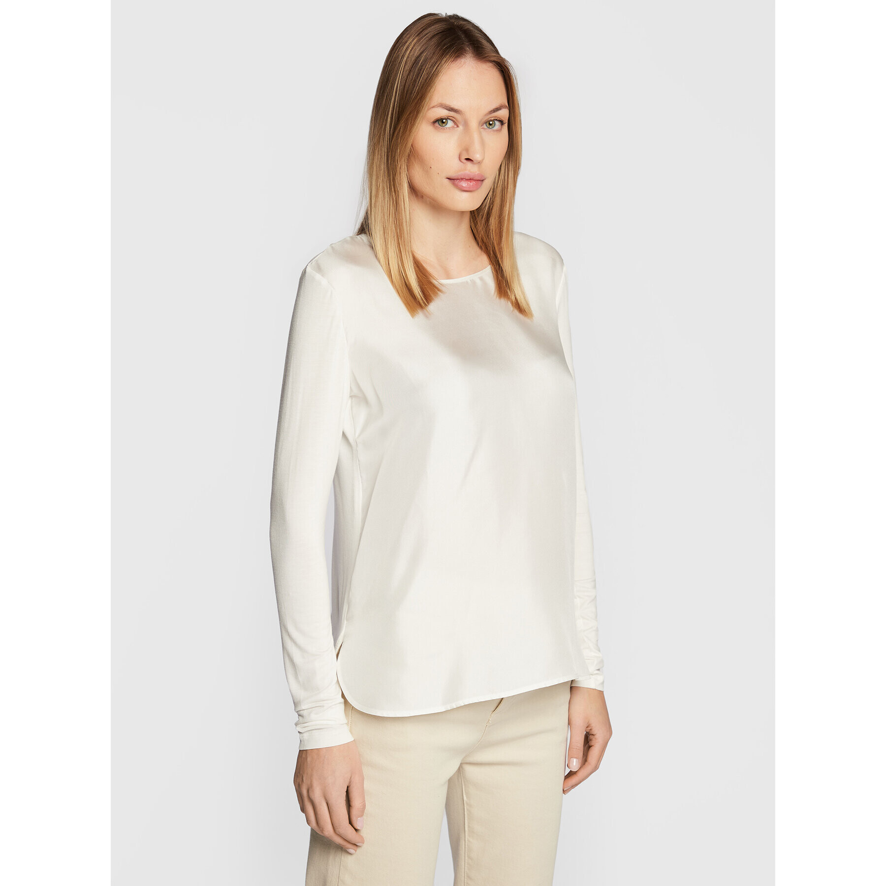 Max Mara Leisure Blúz Borneo 39460926 Fehér Regular Fit - Pepit.hu