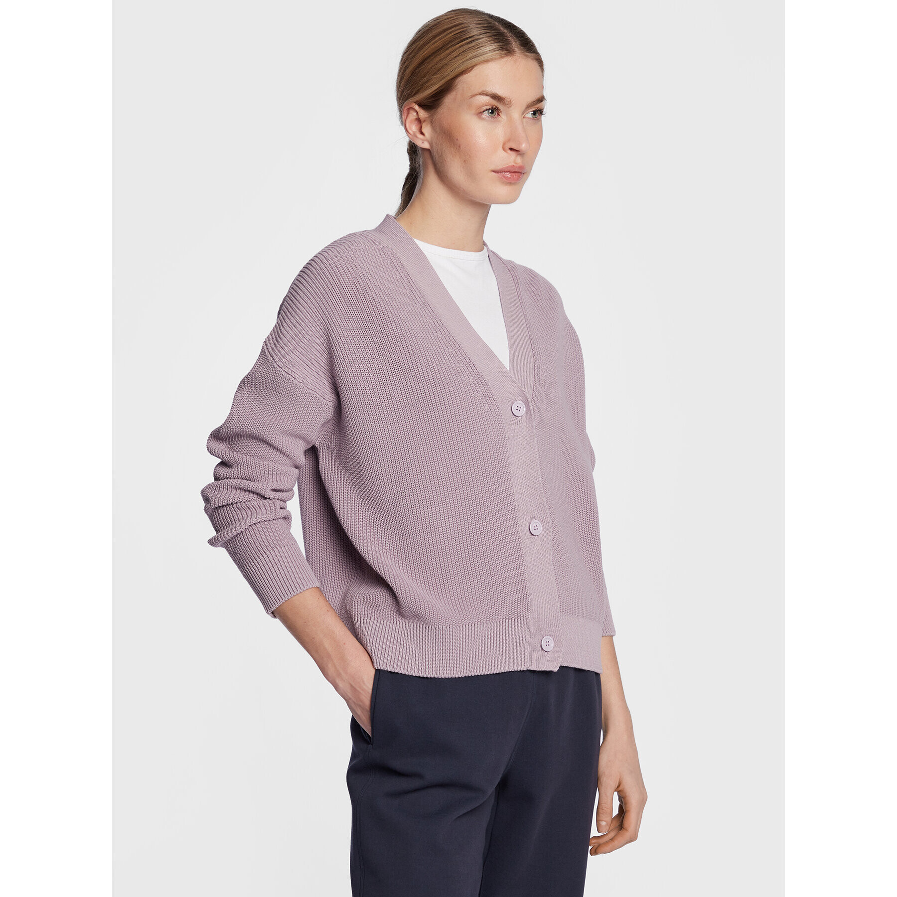 Max Mara Leisure Kardigán Arancio 2333410136 Lila Relaxed Fit - Pepit.hu