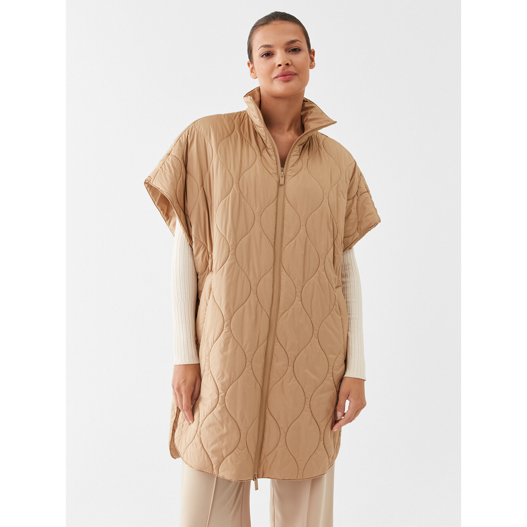 Max Mara Leisure Mellény Odino 37360126 Bézs Relaxed Fit - Pepit.hu