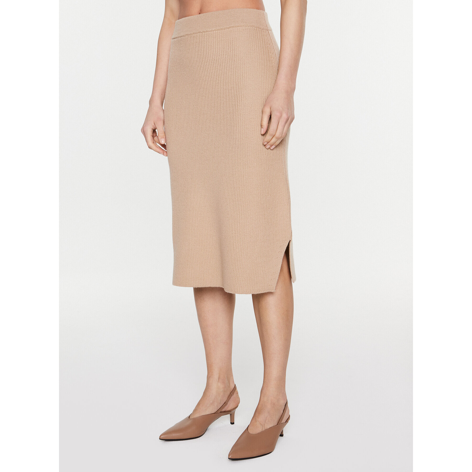 Max Mara Leisure Midi szoknya Egizi 33060126 Bézs Regular Fit - Pepit.hu