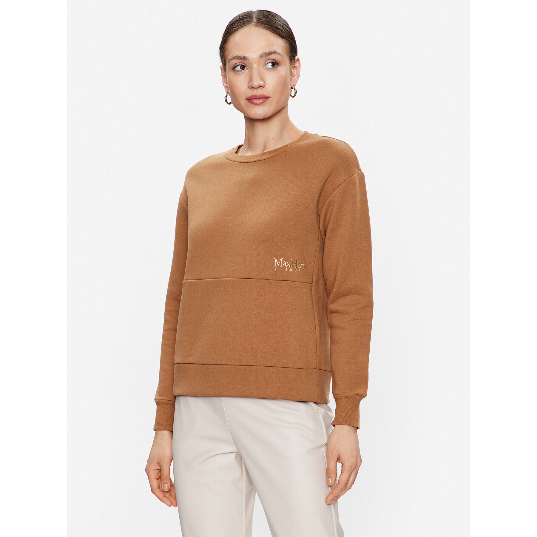 Max Mara Leisure Pulóver Epoca 39260126 Barna Relaxed Fit - Pepit.hu