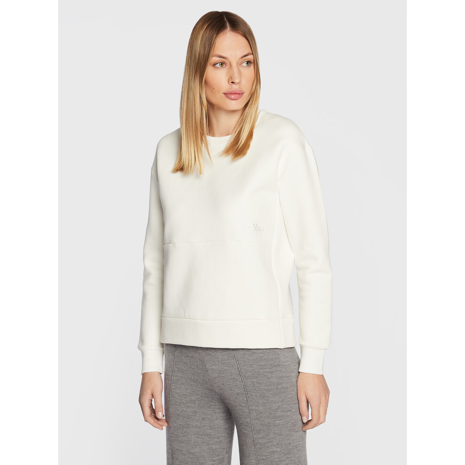 Max Mara Leisure Pulóver Epoca 39260126 Fehér Loose Fit - Pepit.hu