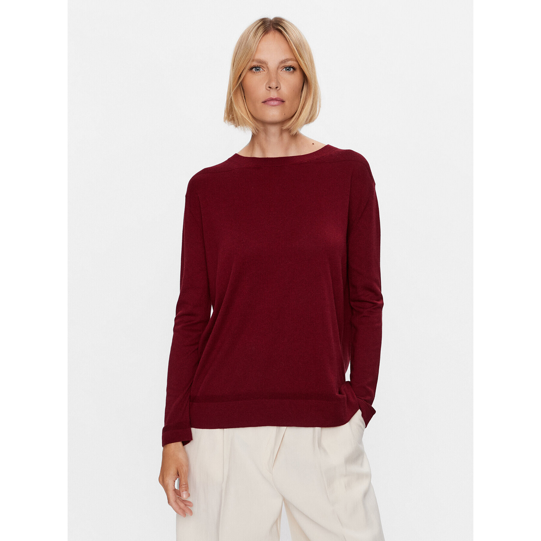 Max Mara Leisure Sweater Amadeus 23336601 Bordó Regular Fit - Pepit.hu