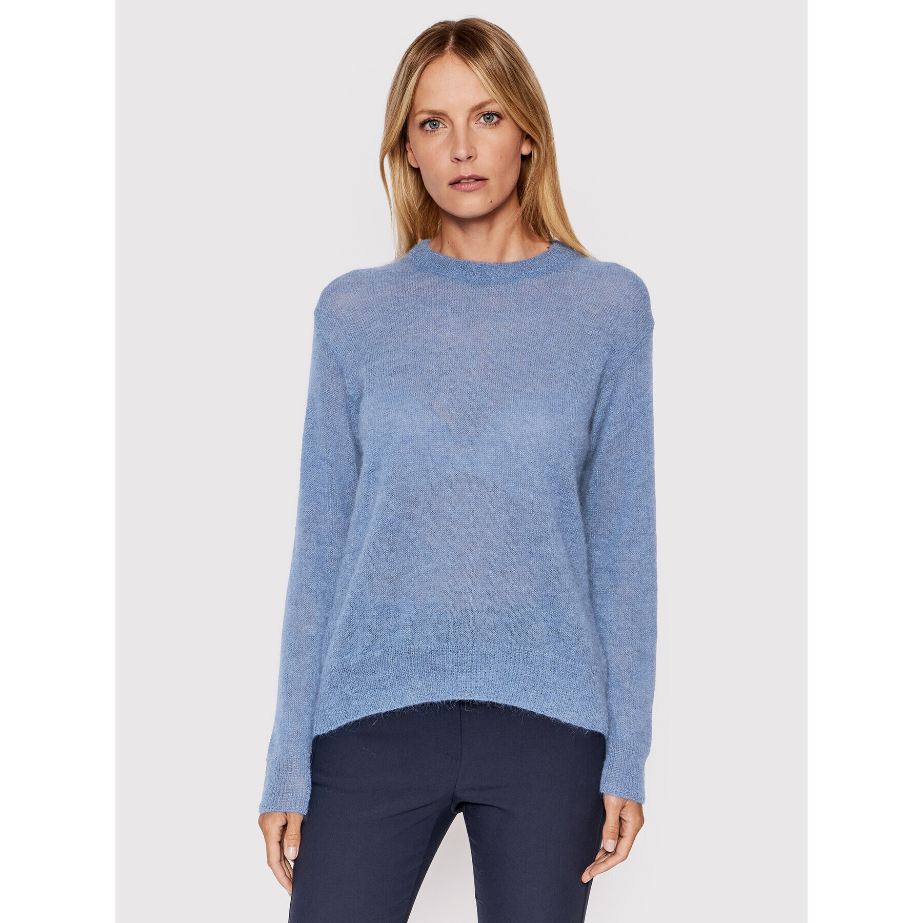 Max Mara Leisure Sweater Pece 33661126 Sötétkék Relaxed Fit - Pepit.hu