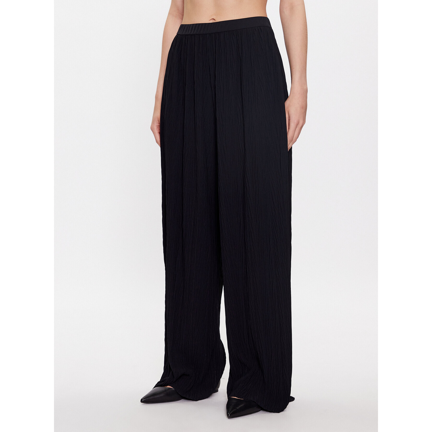 Max Mara Leisure Szövet nadrág Alfonsa 2337860134 Fekete Wide Leg - Pepit.hu