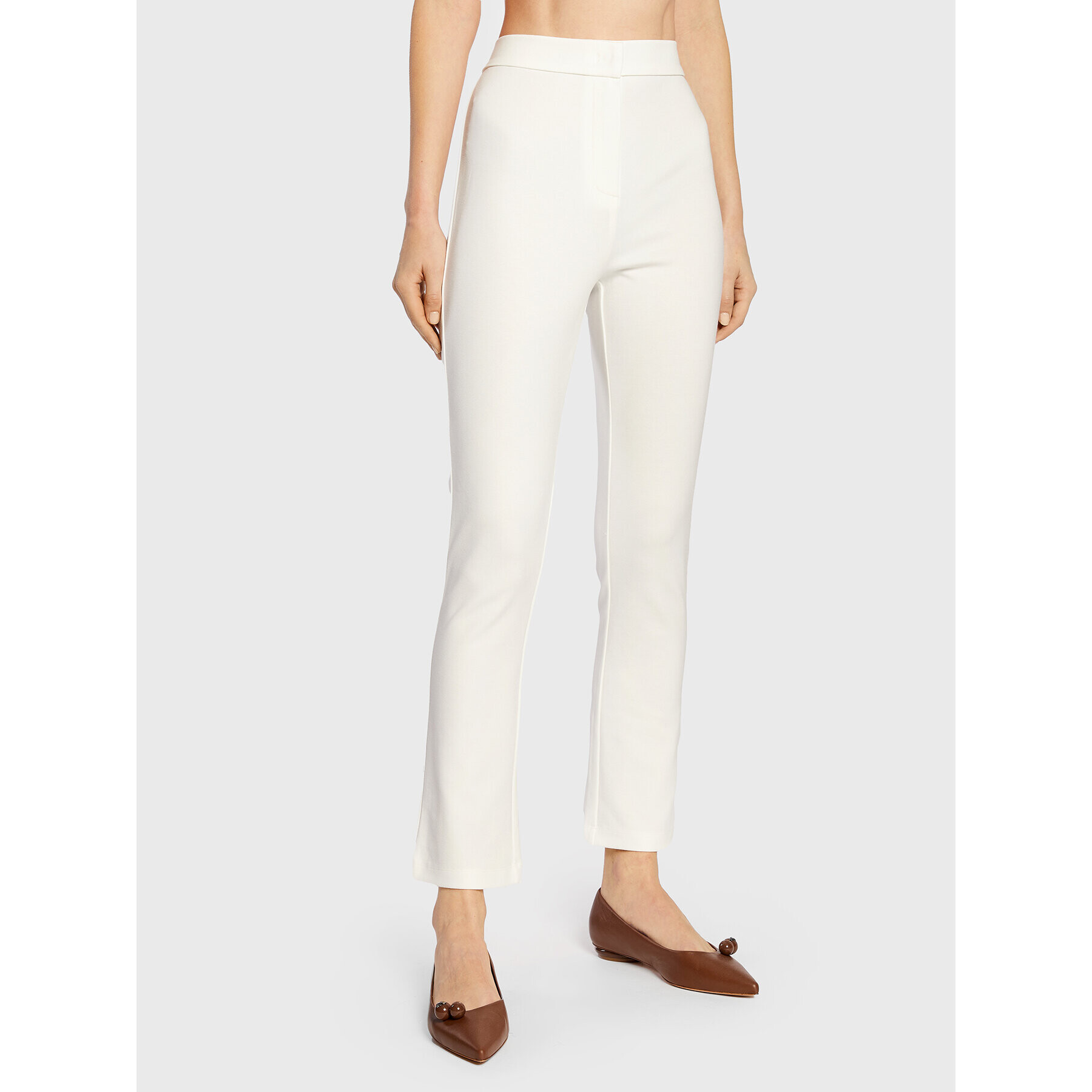 Max Mara Leisure Szövet nadrág Ariano 37861626 Fehér Straight Fit - Pepit.hu