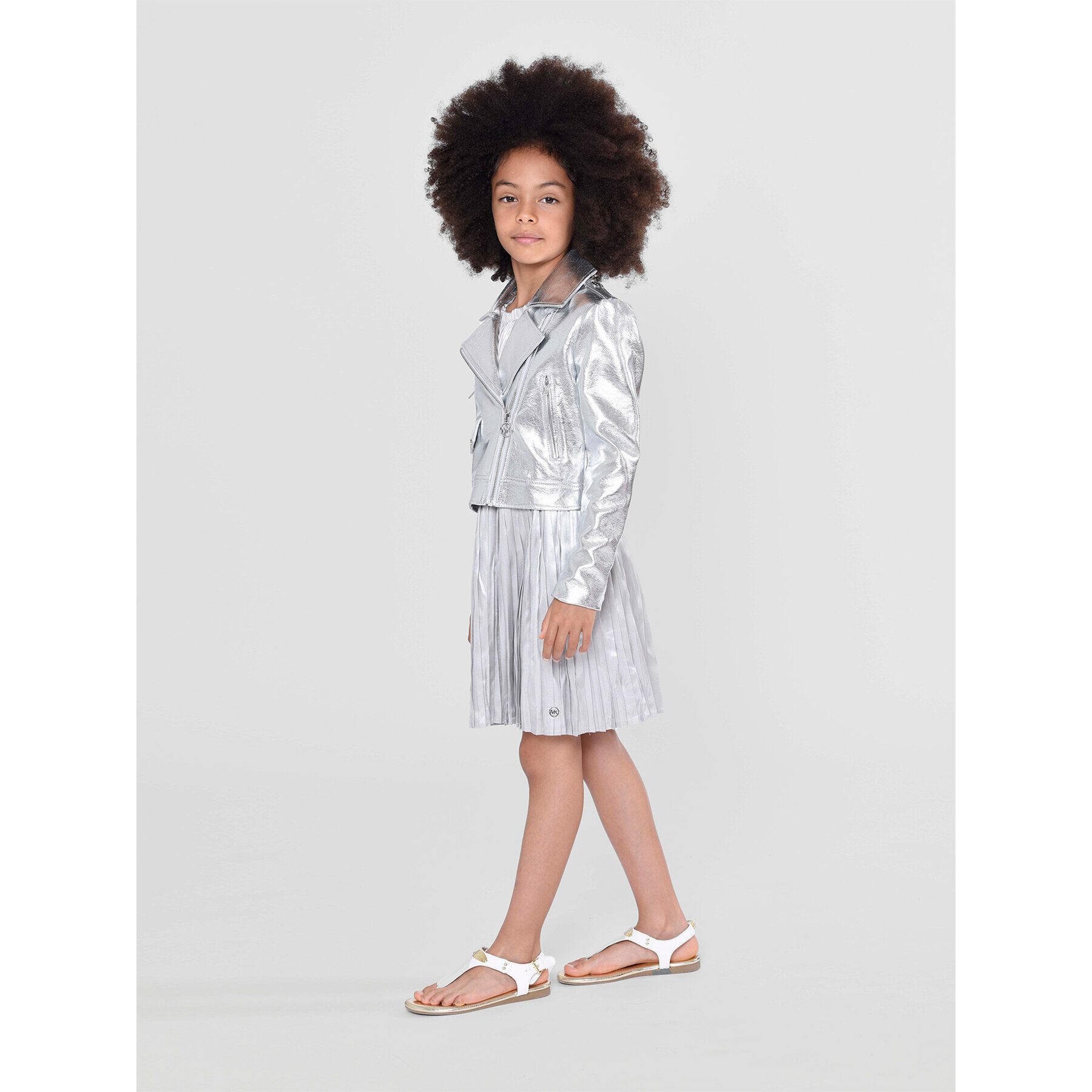 MICHAEL KORS KIDS Műbőr dzseki R16123 S Ezüst Regular Fit - Pepit.hu