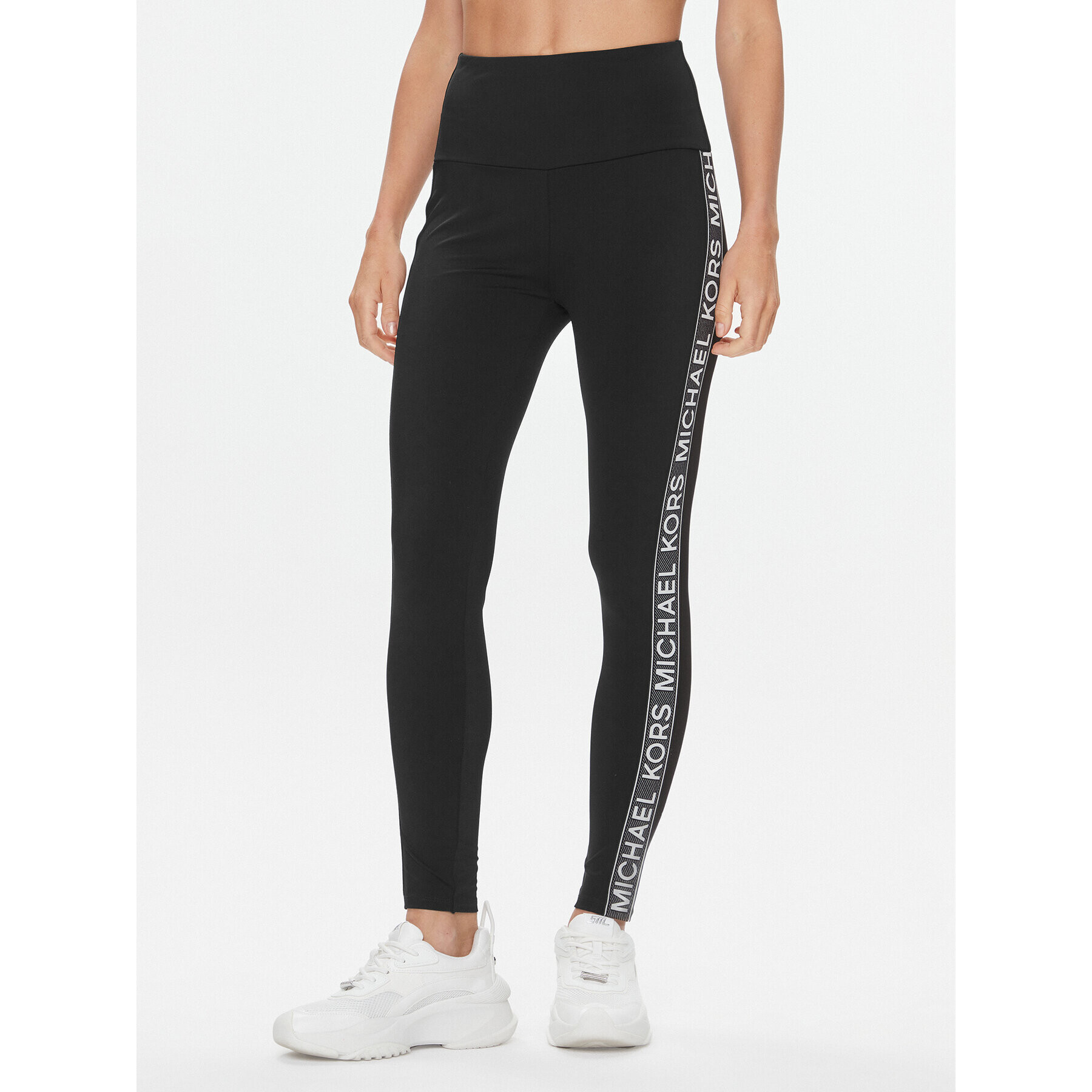 MICHAEL Michael Kors Leggings Logo Tape MF330IH1RE Fekete Slim Fit - Pepit.hu