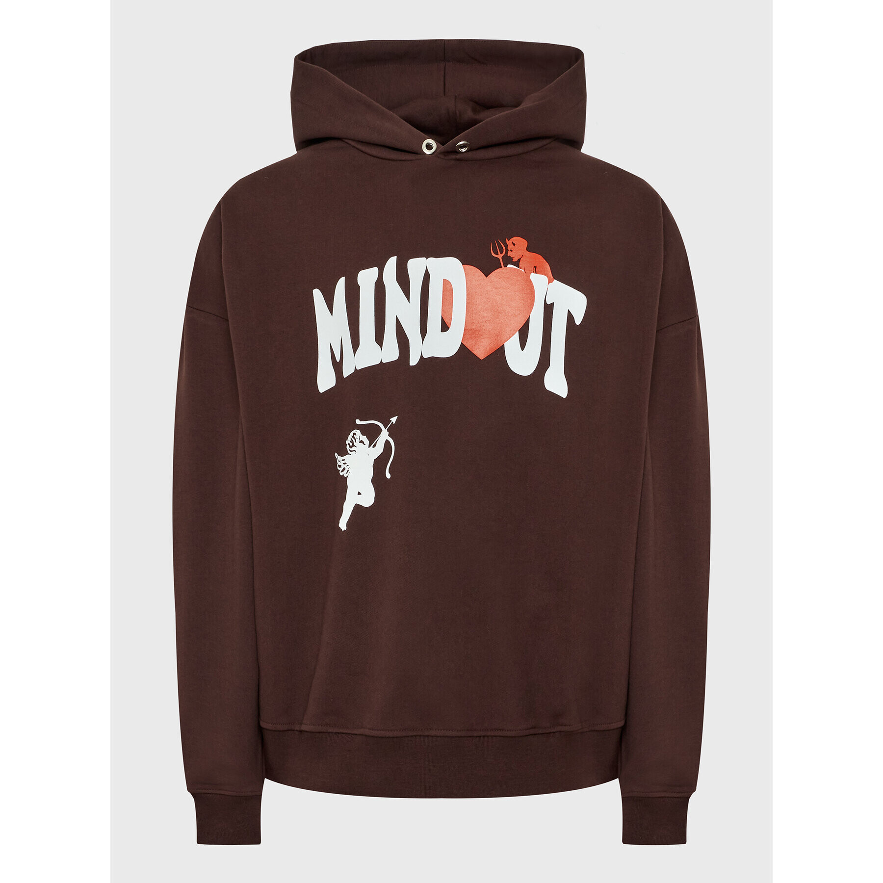 Mindout Pulóver Unisex Heart Barna Oversize - Pepit.hu