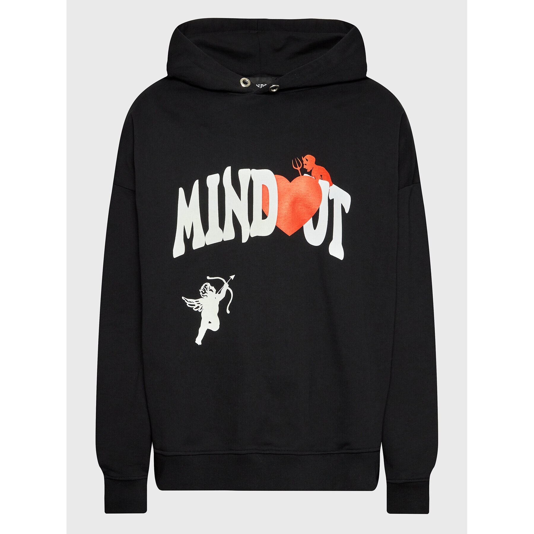 Mindout Pulóver Unisex Heart Fekete Oversize - Pepit.hu