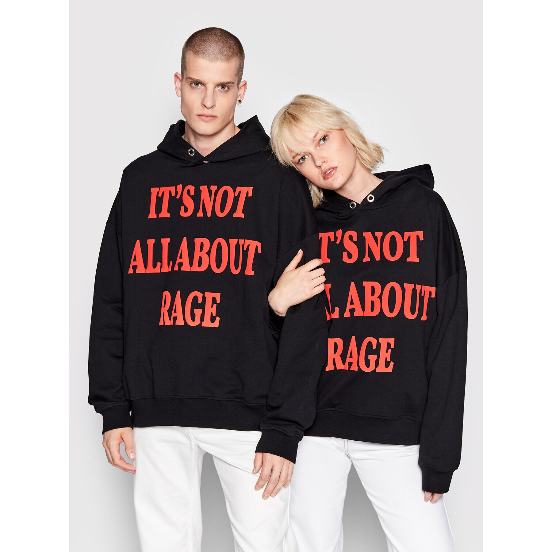 Mindout Pulóver Unisex It's Not All About Rage Fekete Oversize - Pepit.hu