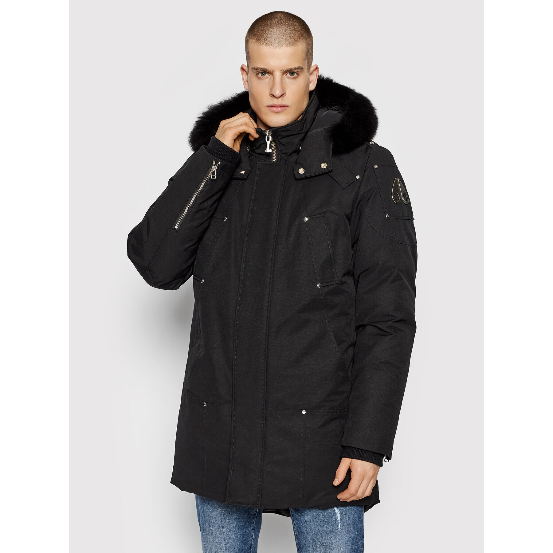 Moose Knuckles Parka Stirling MK4661MP Fekete Regular Fit - Pepit.hu