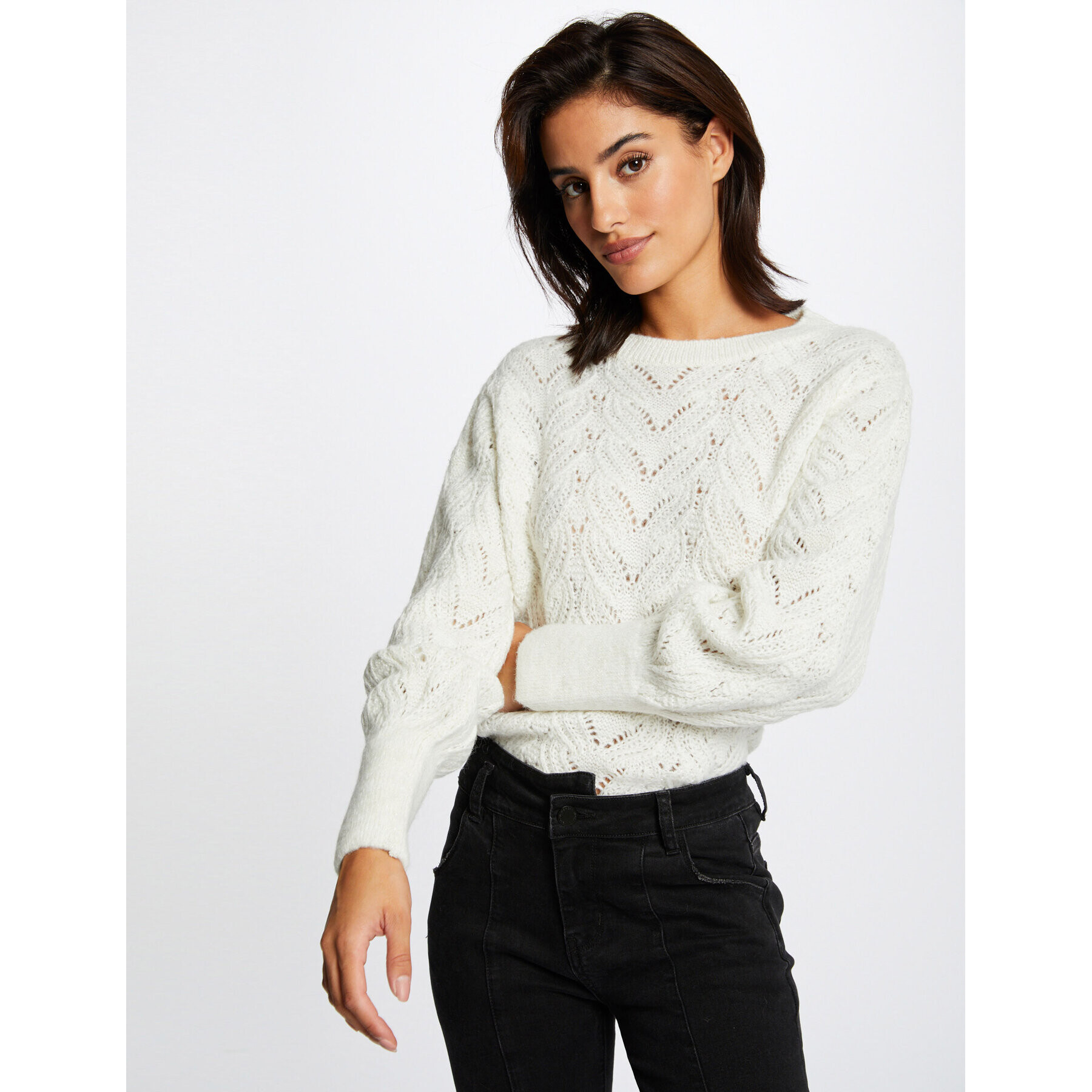 Morgan Sweater 212-MRIRI Fehér Regular Fit - Pepit.hu