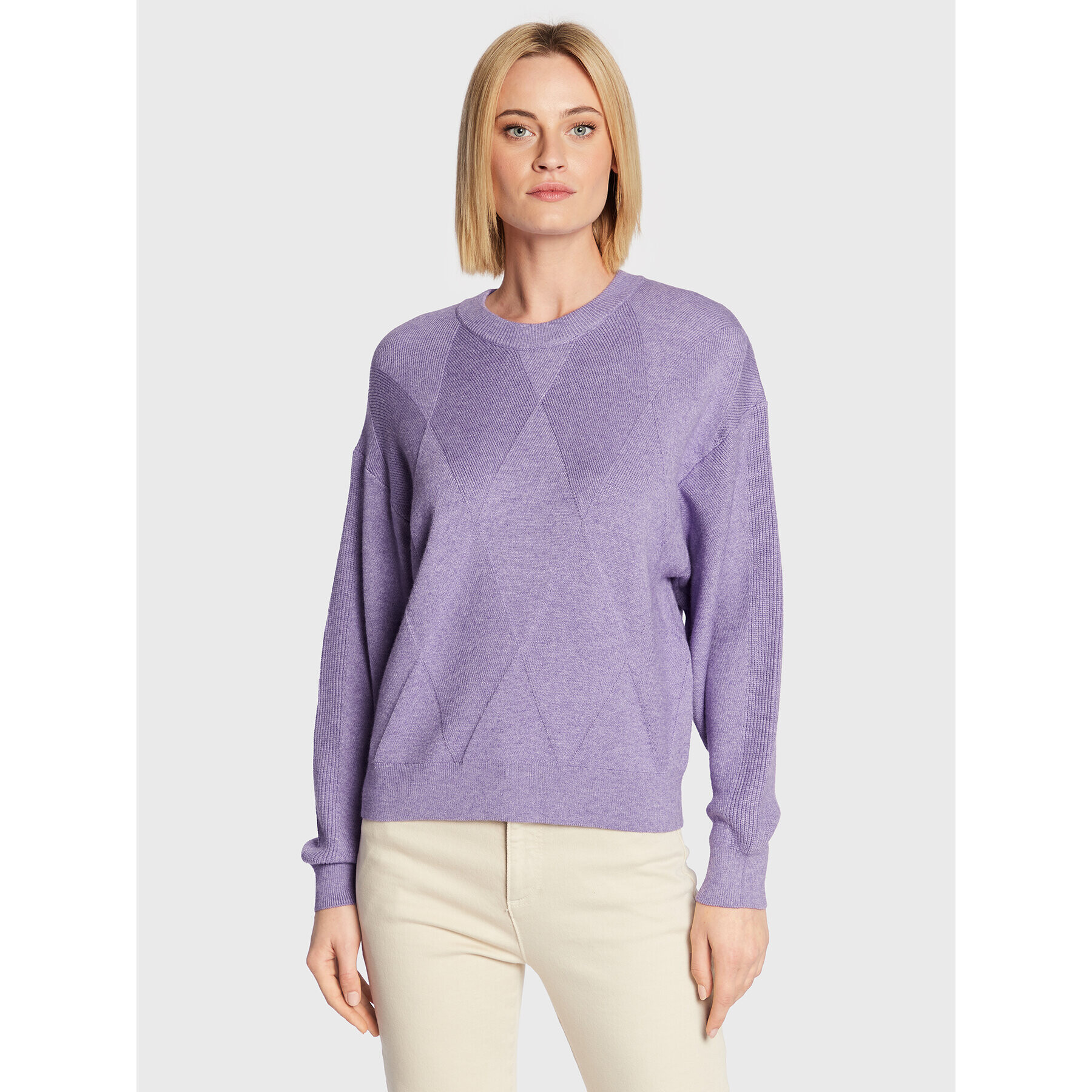 Moss Copenhagen Sweater Britta Jilli 16897 Lila Relaxed Fit - Pepit.hu