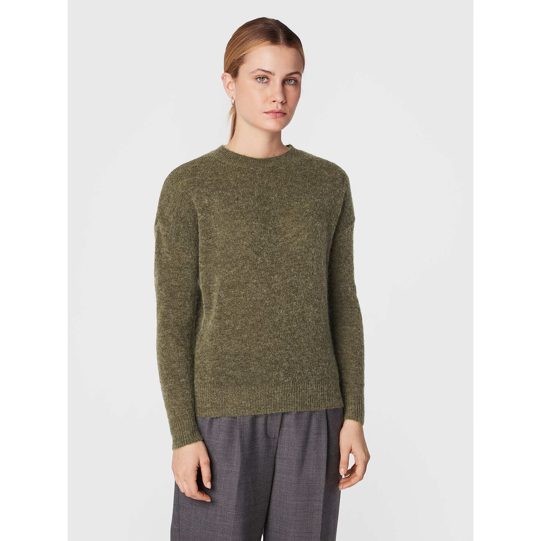 Moss Copenhagen Sweater Femme 17223 Barna Regular Fit - Pepit.hu