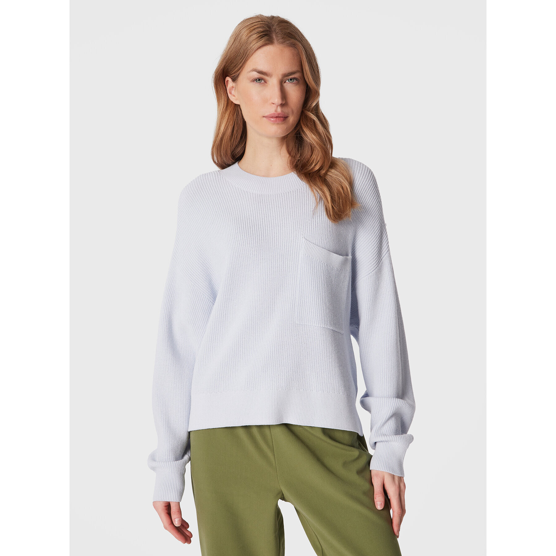 Moss Copenhagen Sweater Idarose Jilli 16898 Kék Boxy Fit - Pepit.hu