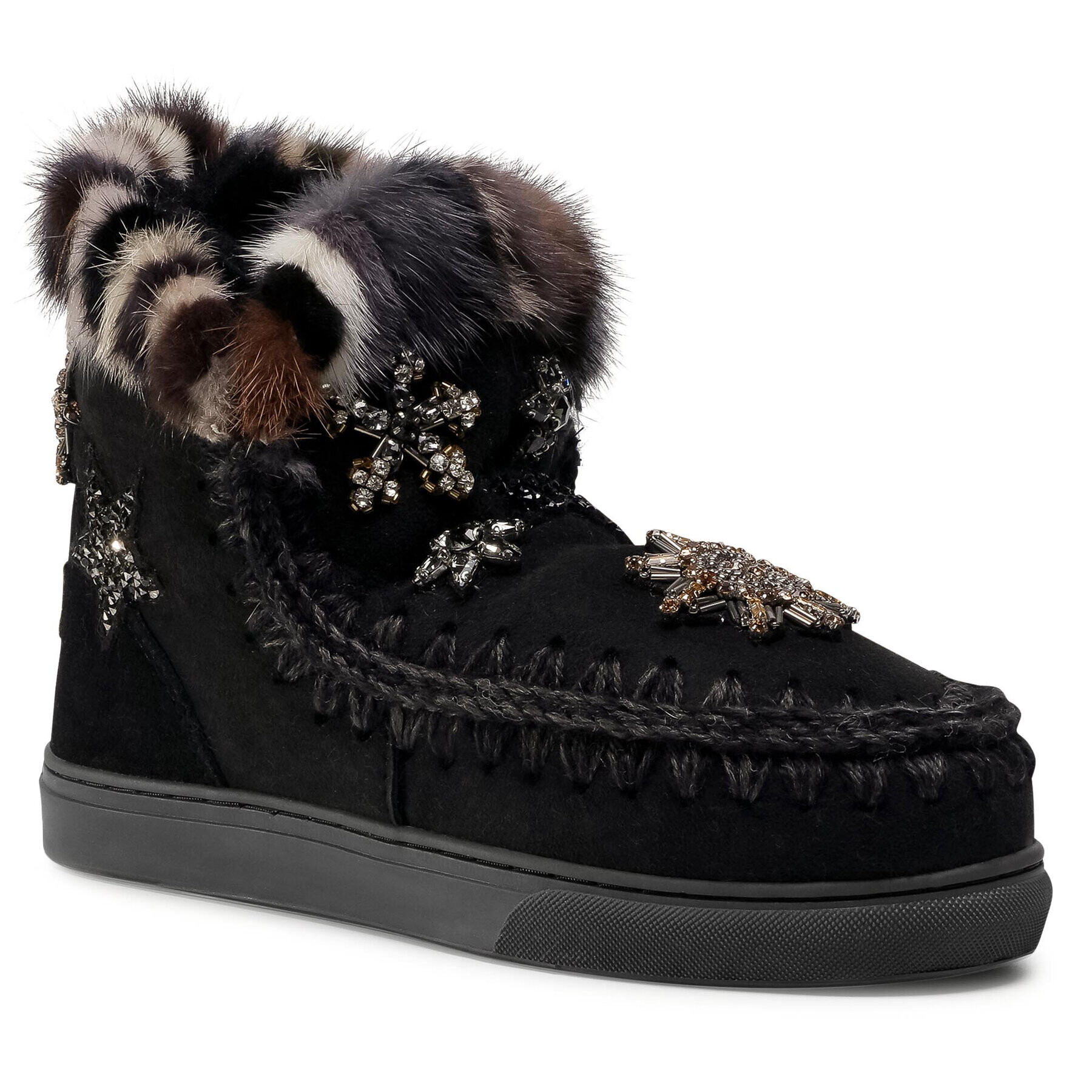 Mou Cipő Eskimo Sneaker Star Patch&Mink FW111006A Fekete - Pepit.hu