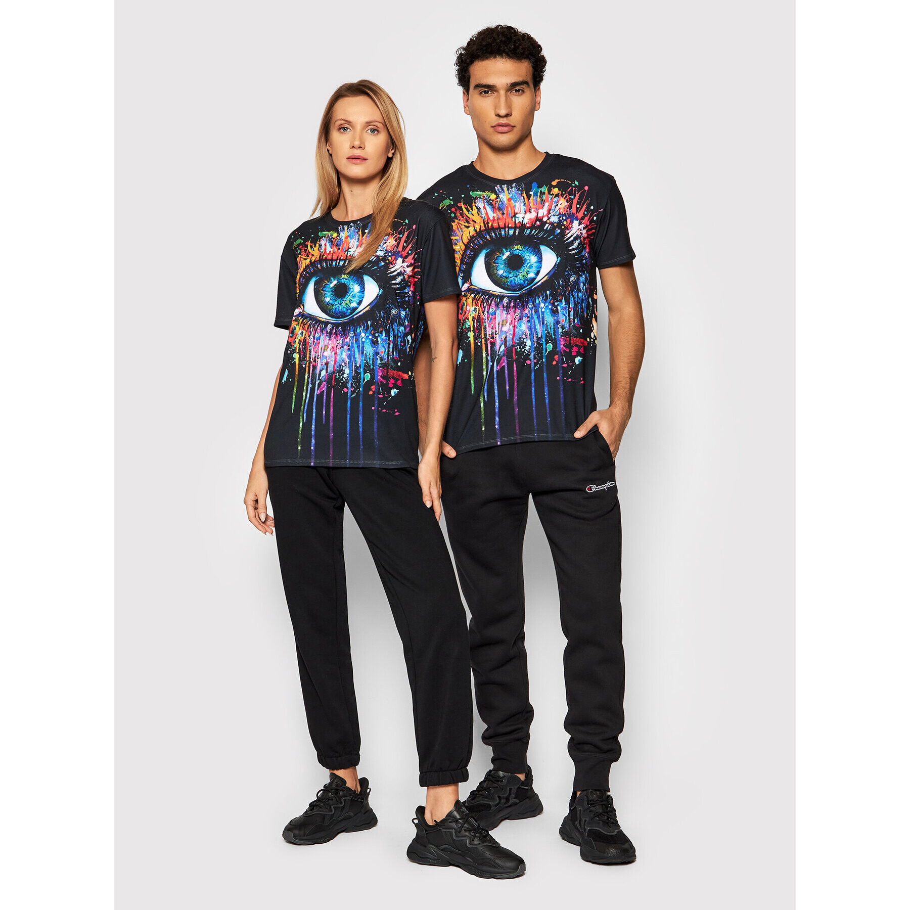 Mr. GUGU & Miss GO Póló Unisex Black Fullprint Fekete Regular Fit - Pepit.hu