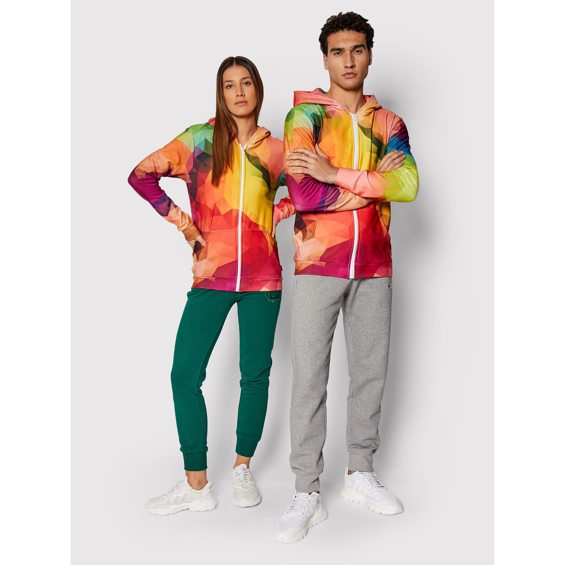 Mr. GUGU & Miss GO Pulóver Unisex Colorful Geometric Színes Regular Fit - Pepit.hu