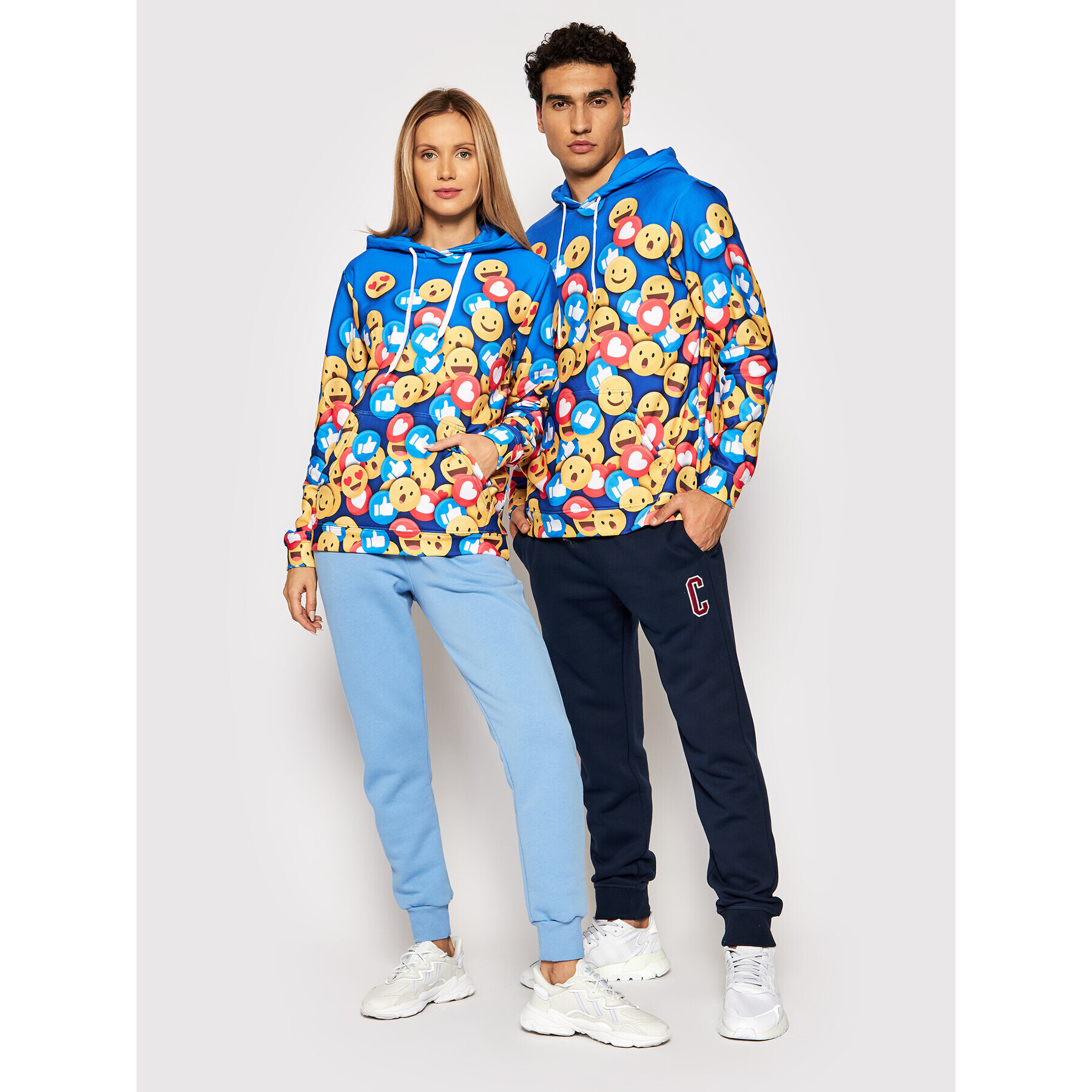 Mr. GUGU & Miss GO Pulóver Unisex React Kék Regular Fit - Pepit.hu